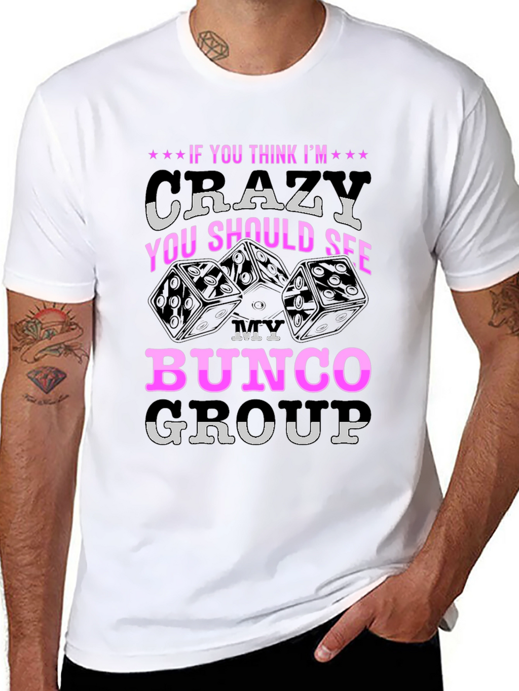 Crazy Bunco Group T-Shirt - Fun Dice Design