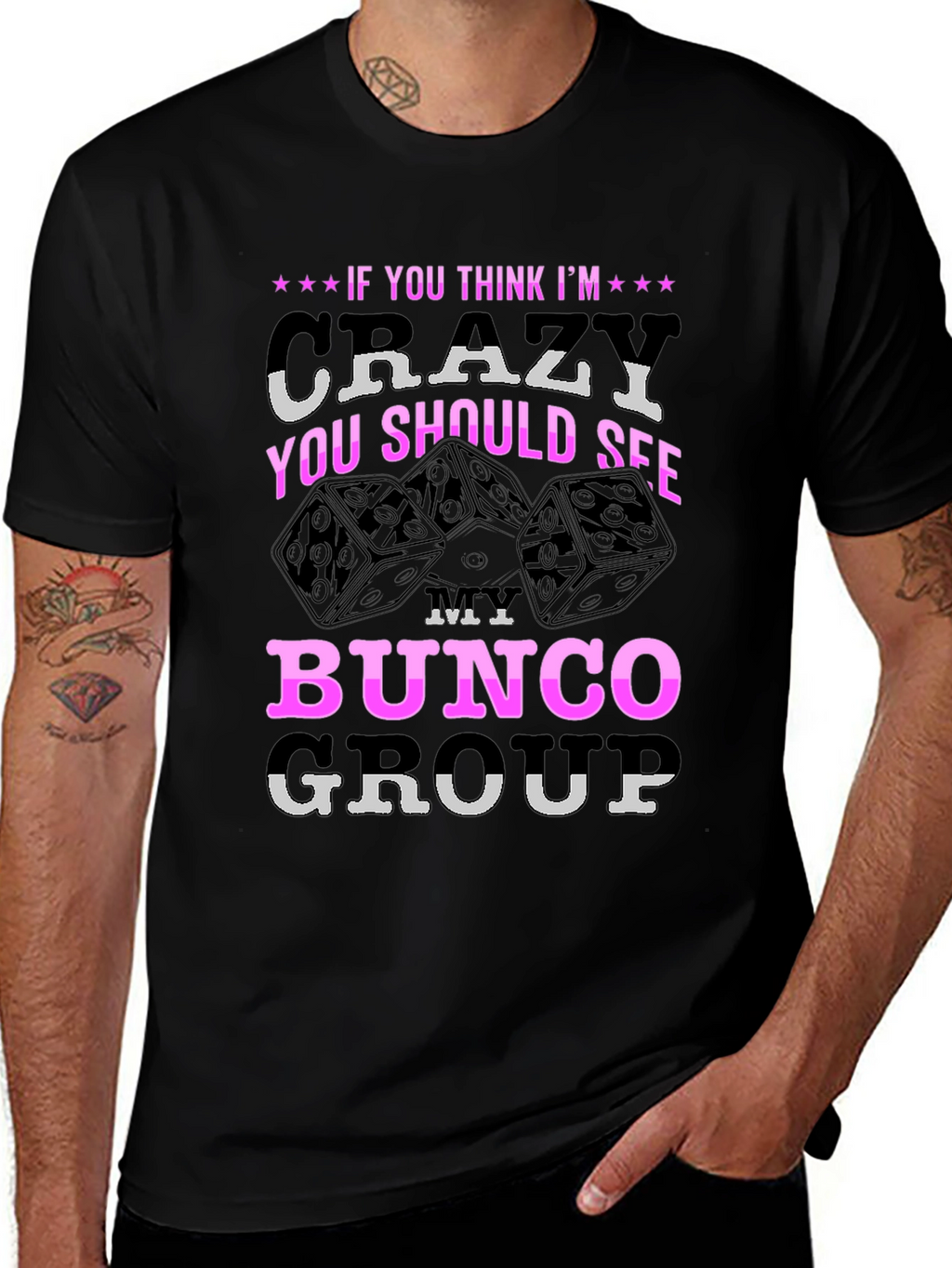 Crazy Bunco Group T-Shirt - Fun Dice Design