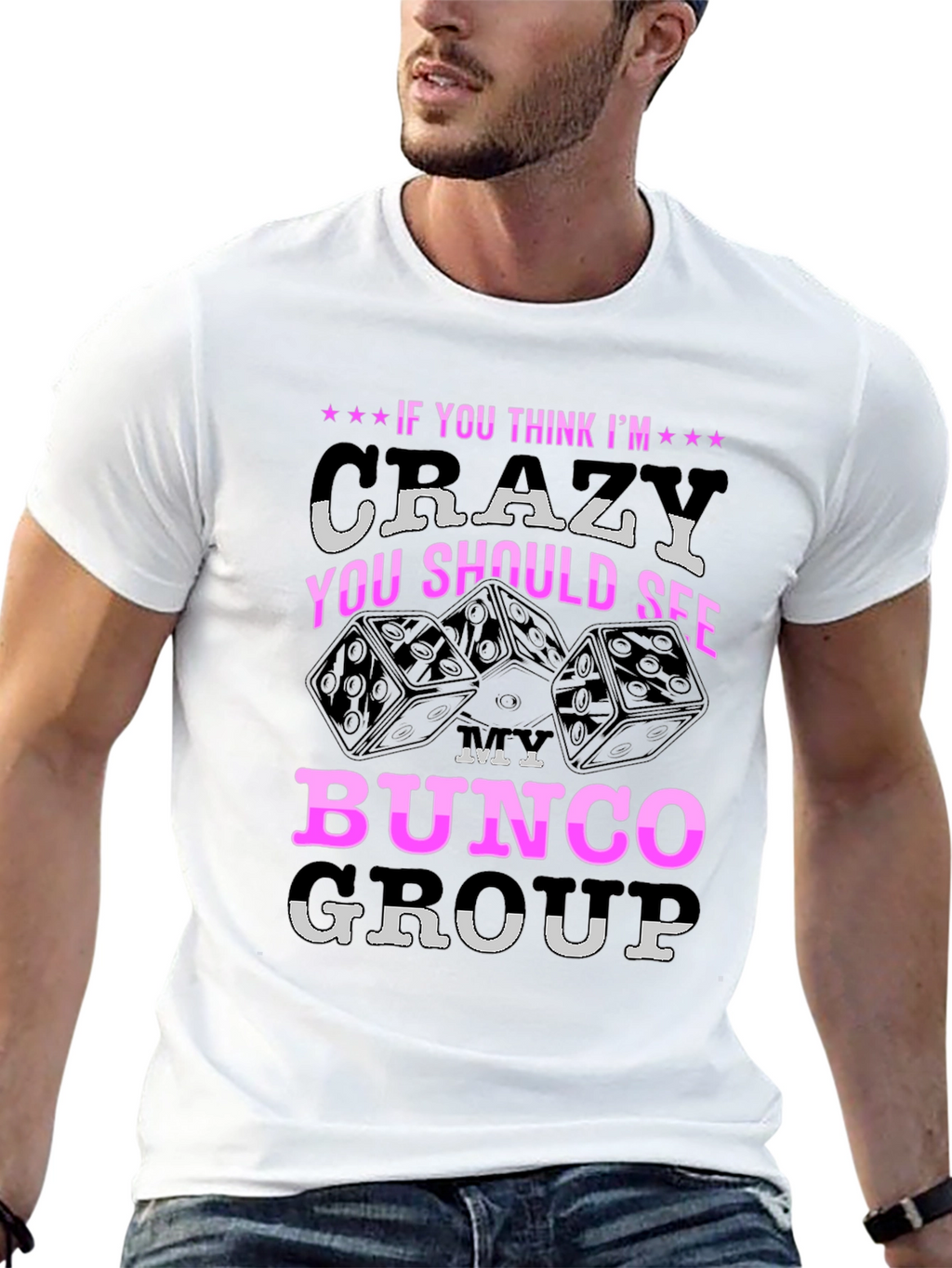 Crazy Bunco Group T-Shirt - Fun Dice Design