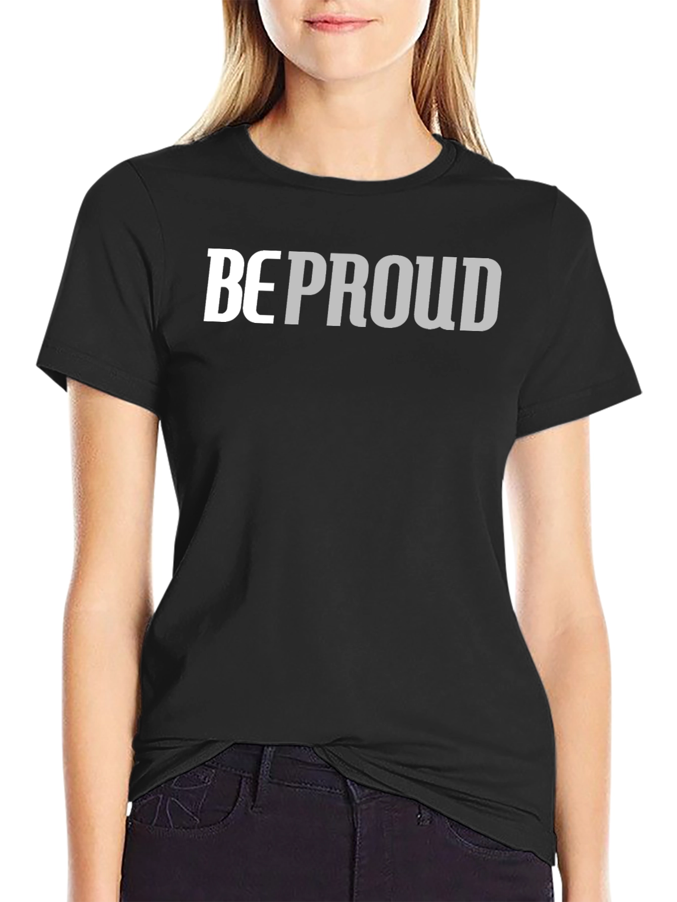 Be Proud Graphic Tee - Soft Black Cotton Blend
