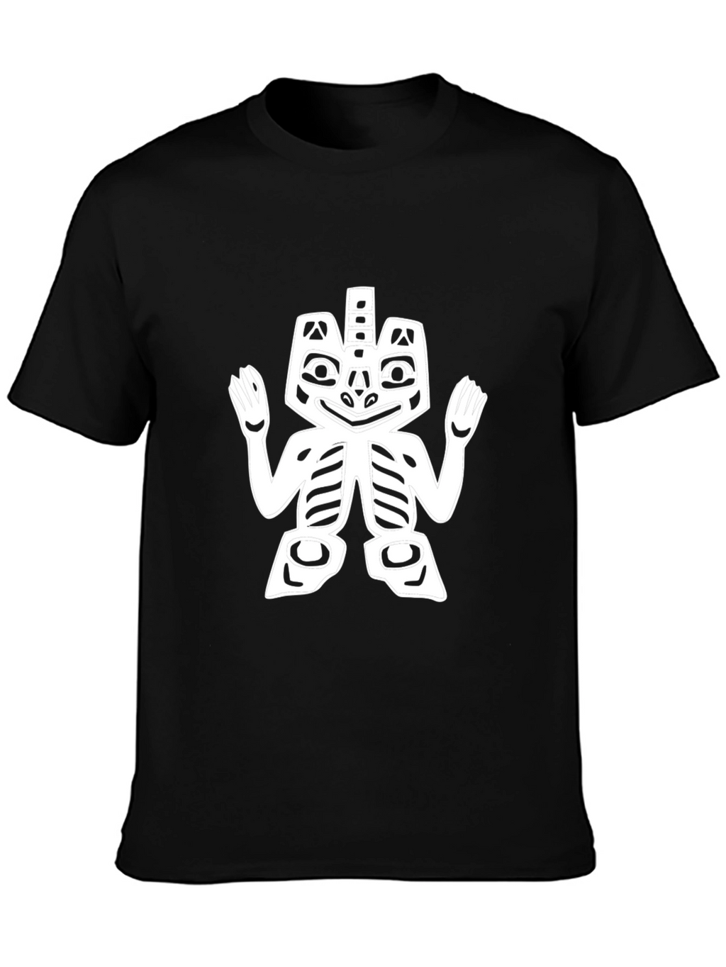 Black Tee with Native American Style Graphic