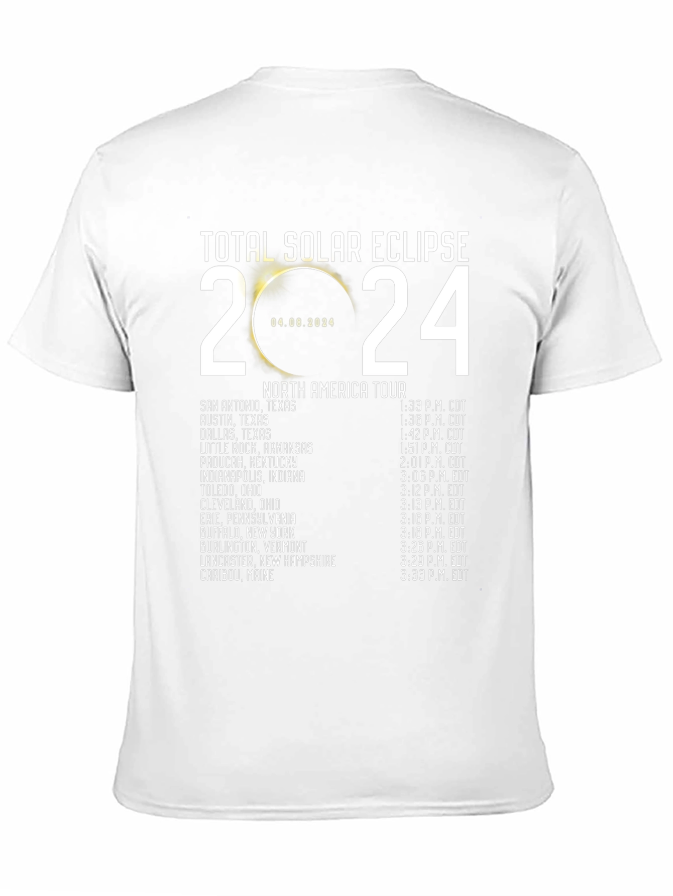 Total Solar Eclipse 2024 North America Tour T-Shirt