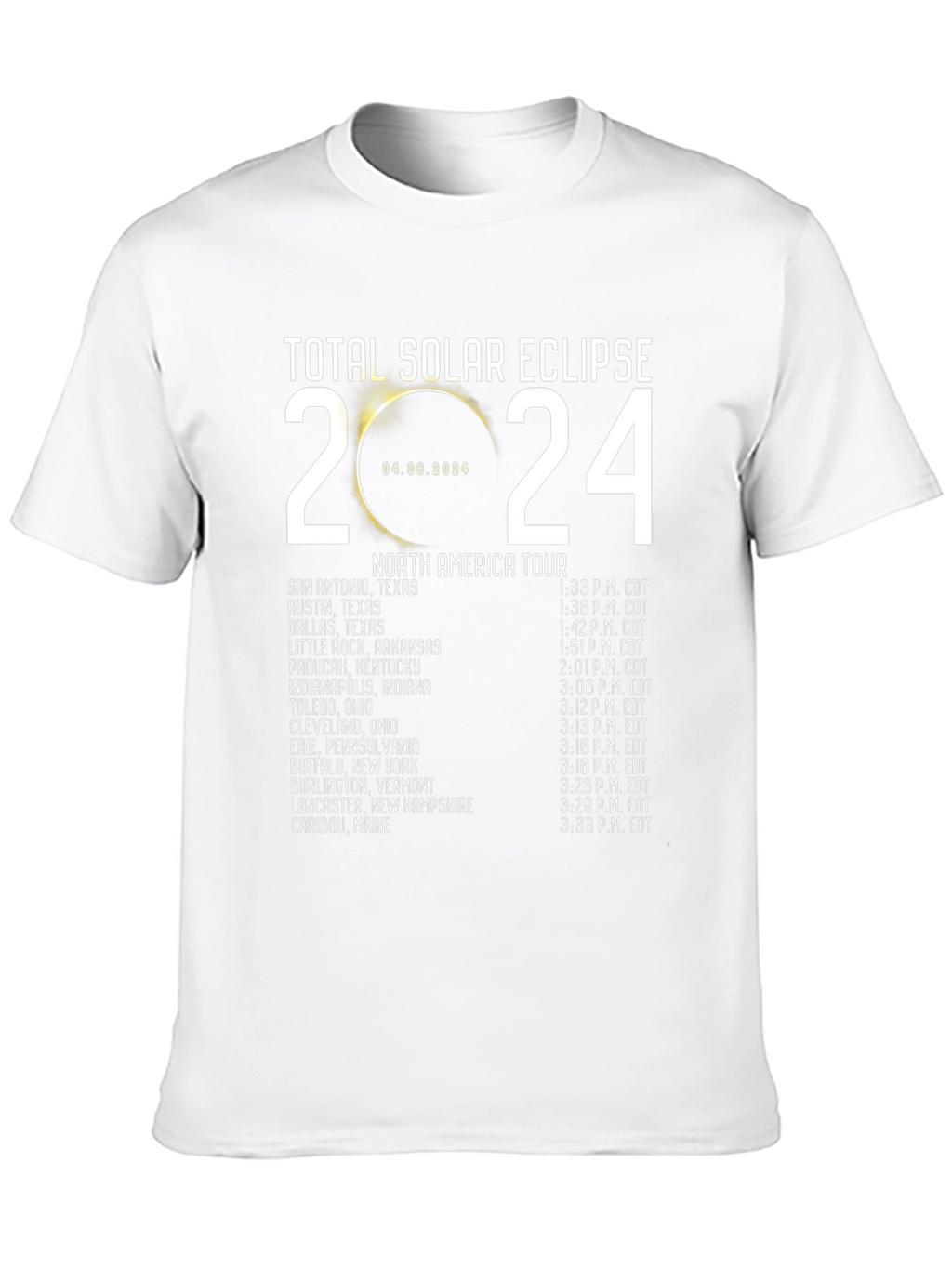 Total Solar Eclipse 2024 North America Tour T-Shirt