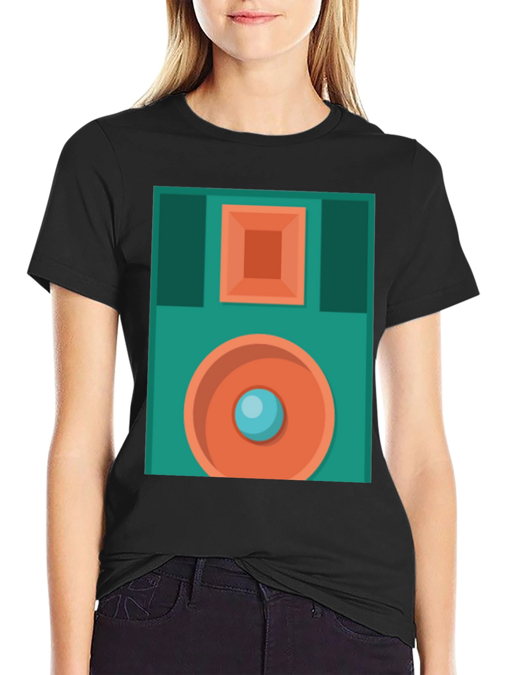 Retro Floppy Disk Graphic T-Shirt - Black