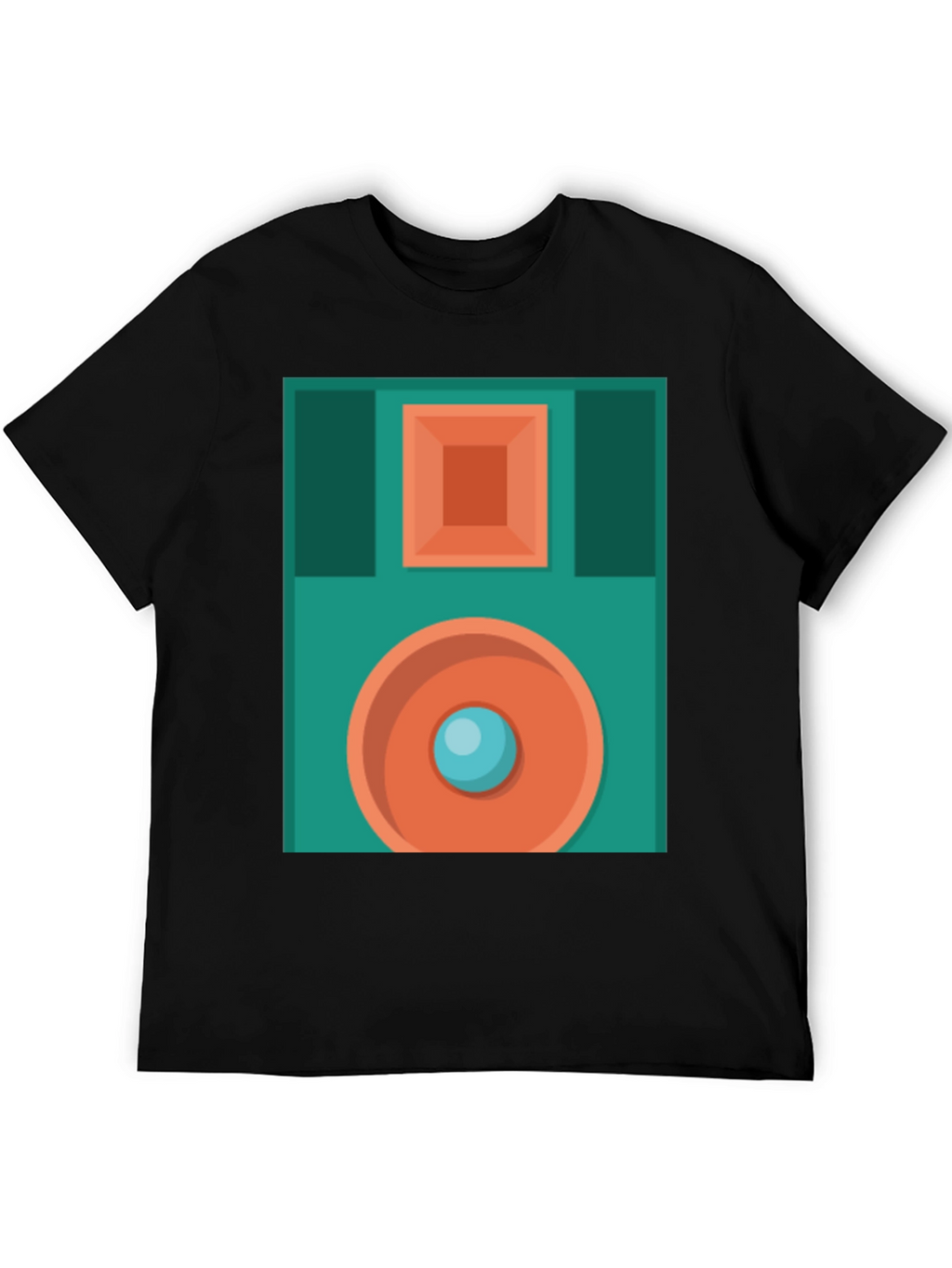 Retro Floppy Disk Graphic T-Shirt - Black