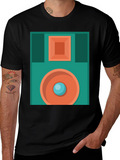 Retro Floppy Disk Graphic T-Shirt - Black