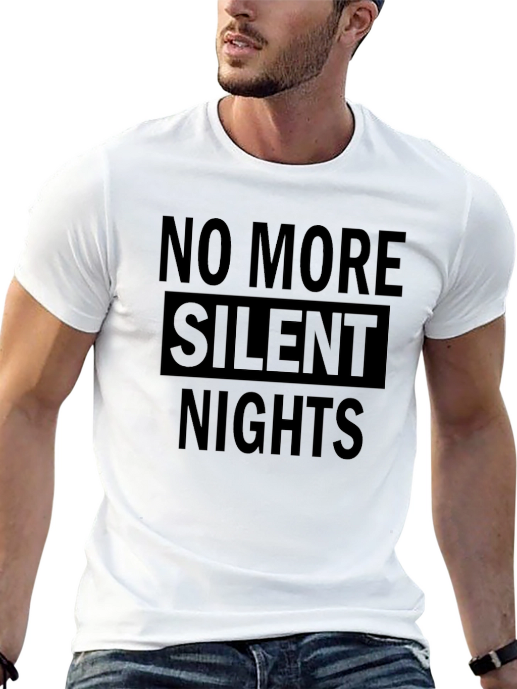 No More Silent Nights Graphic Tee - Black
