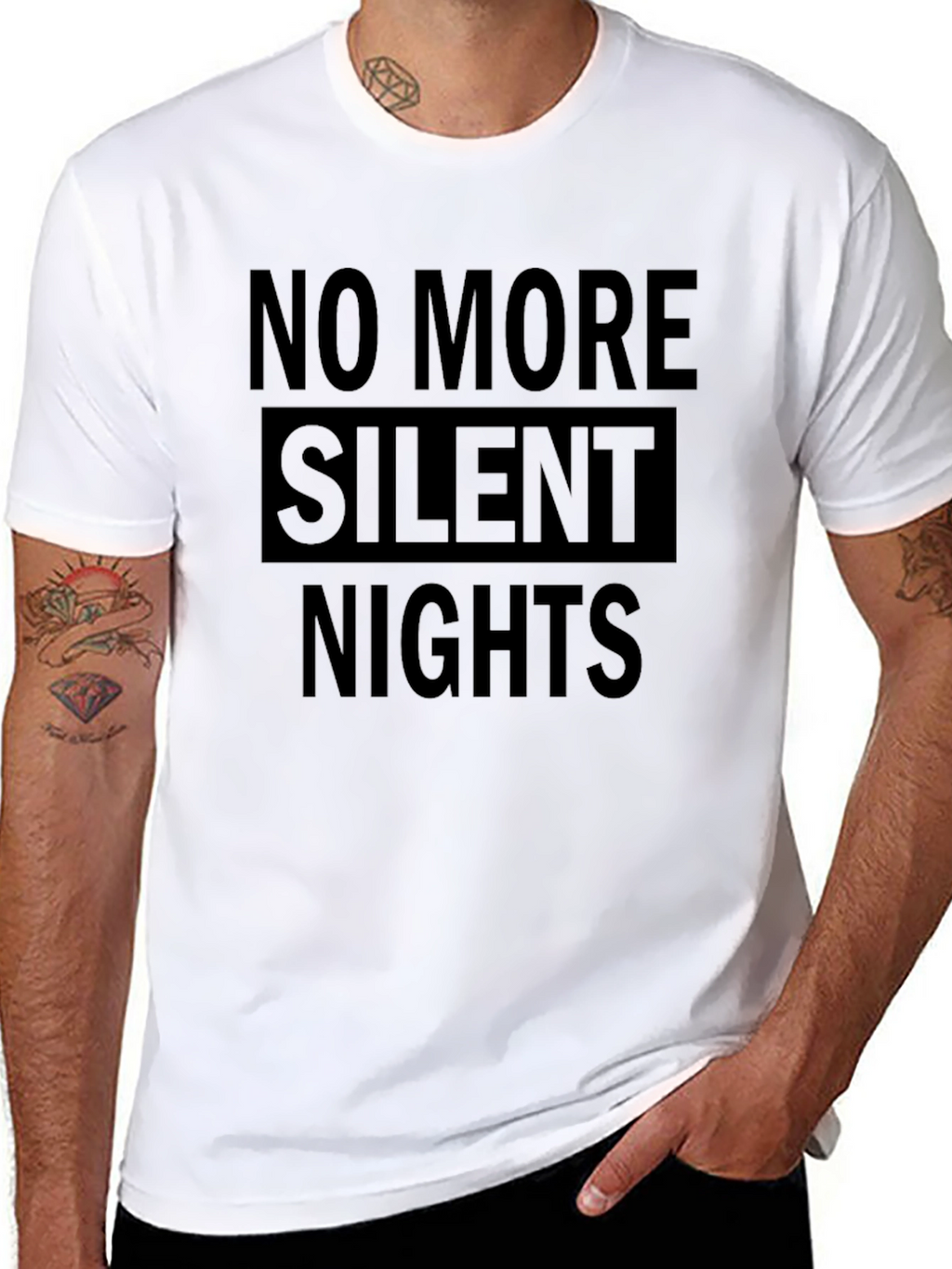 No More Silent Nights Graphic Tee - Black
