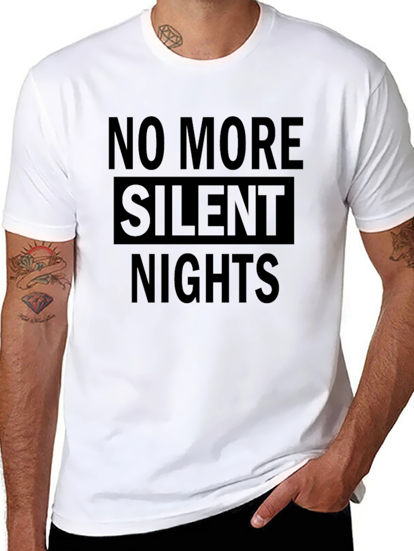 No More Silent Nights Graphic Tee - Black