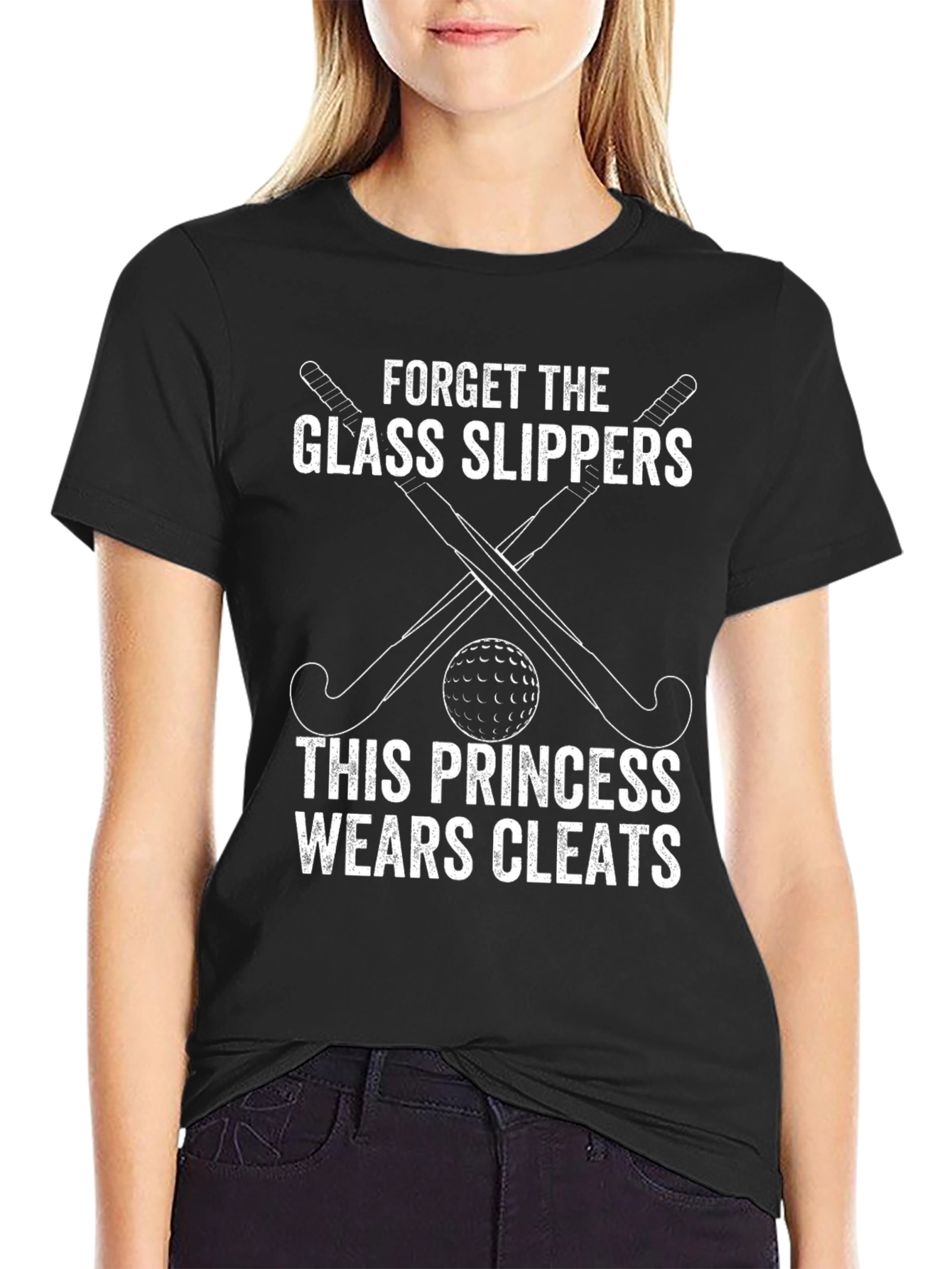 Princess Wears Cleats Black T-Shirt