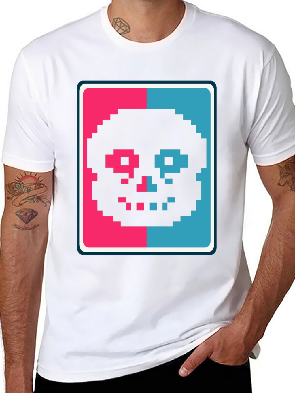 Pixel Skull T-Shirt - Retro Gaming Style