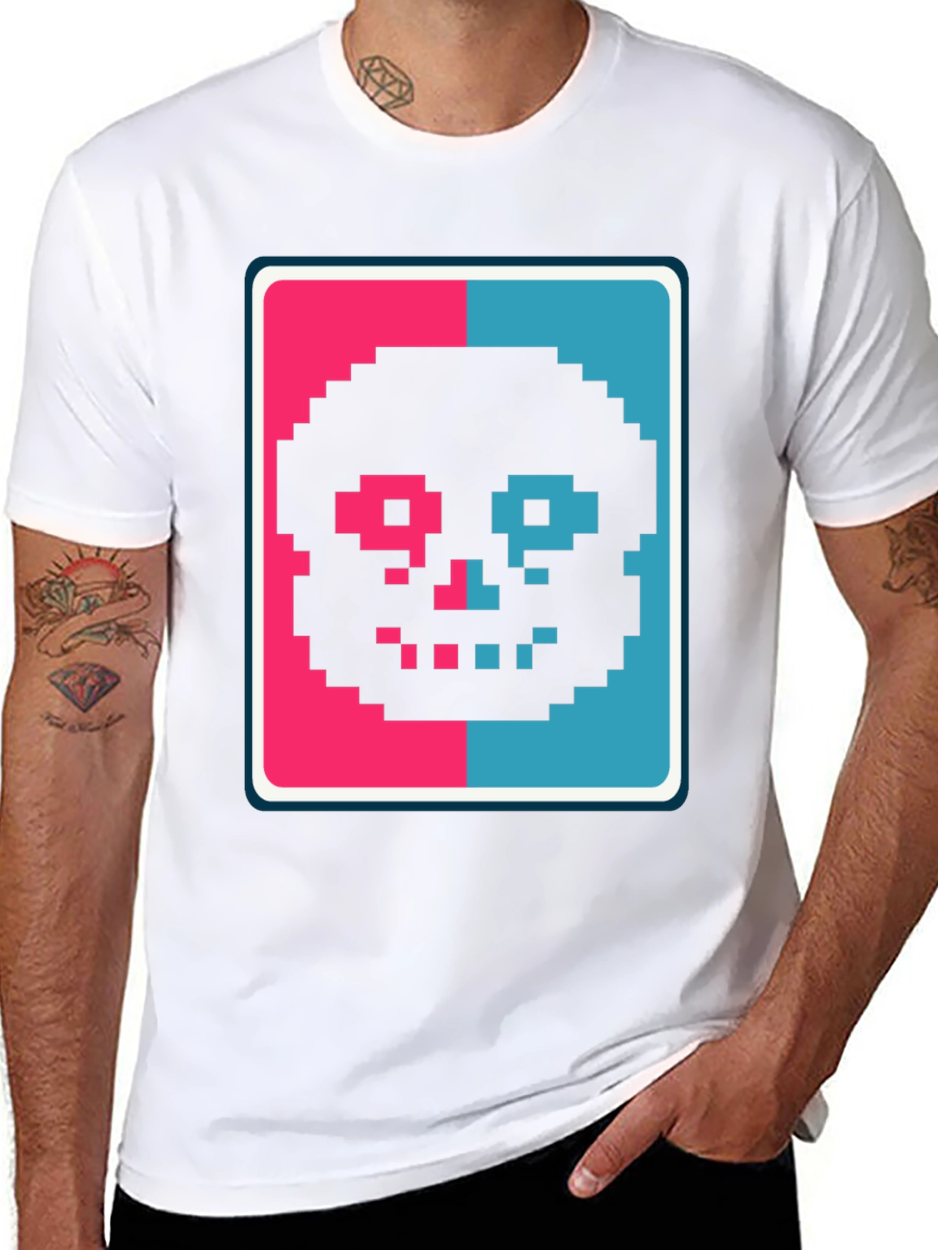 Pixel Skull T-Shirt - Retro Gaming Style