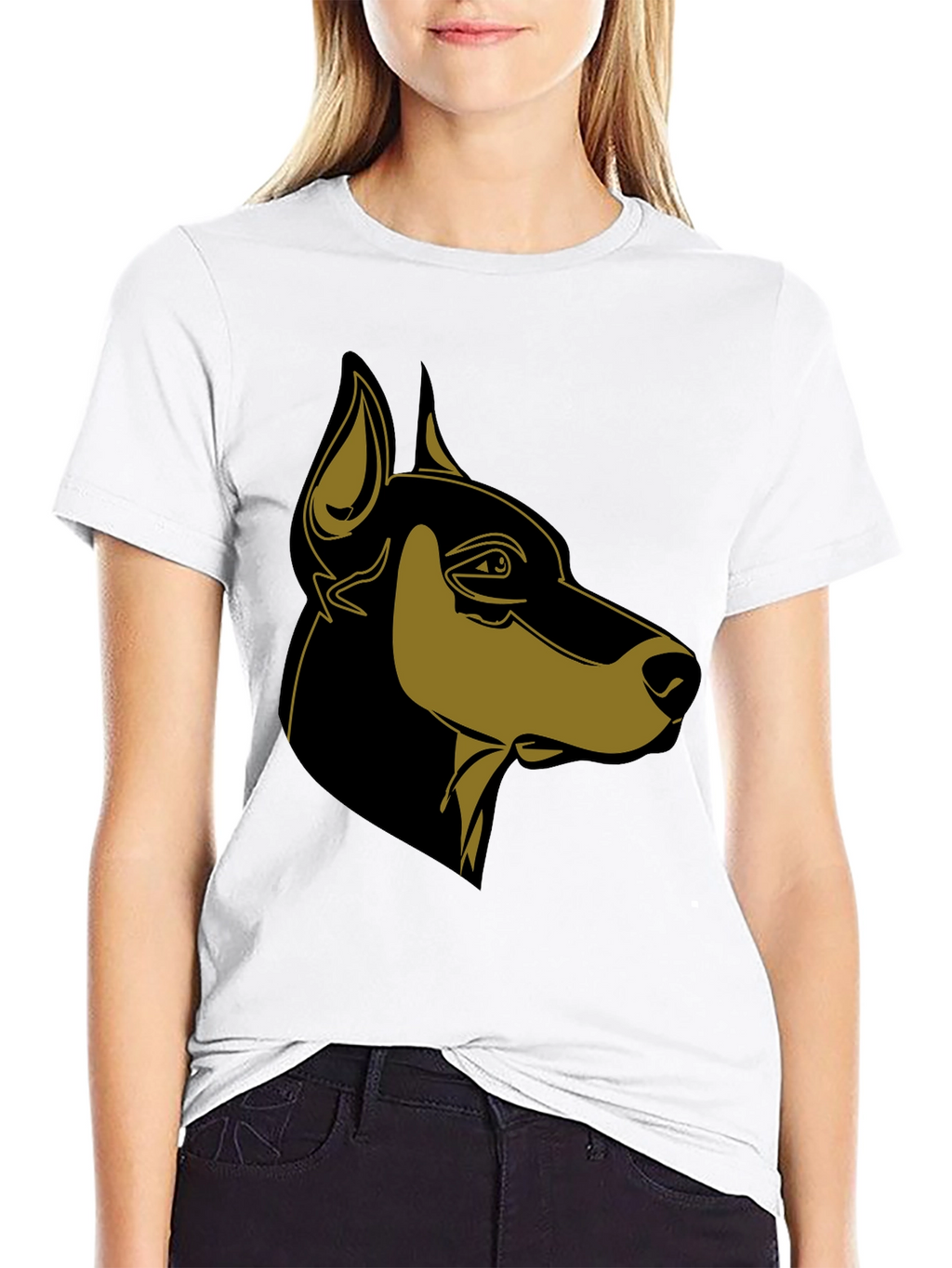 Doberman Dog Graphic Black T-Shirt