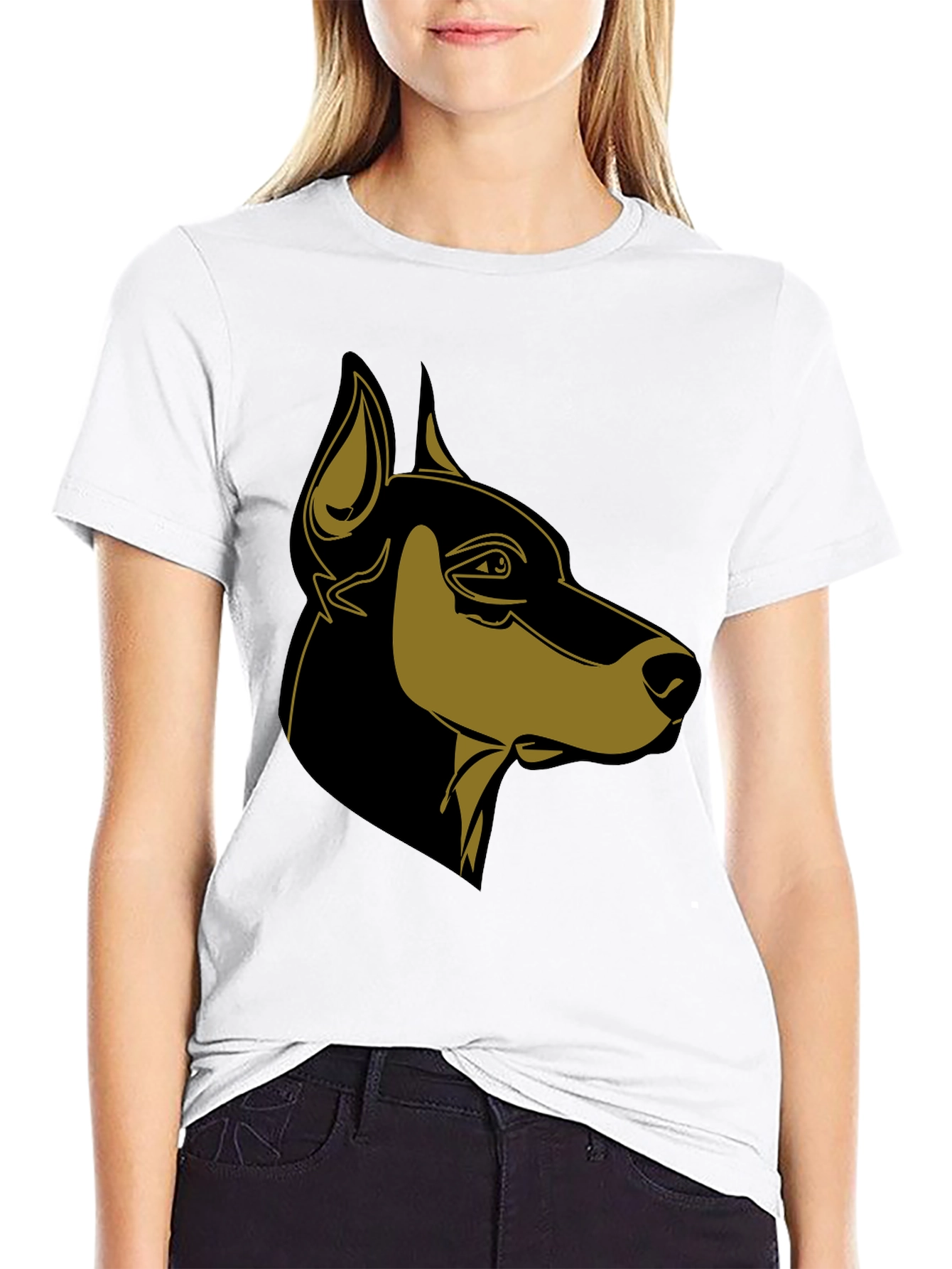 Doberman Dog Graphic Black T-Shirt