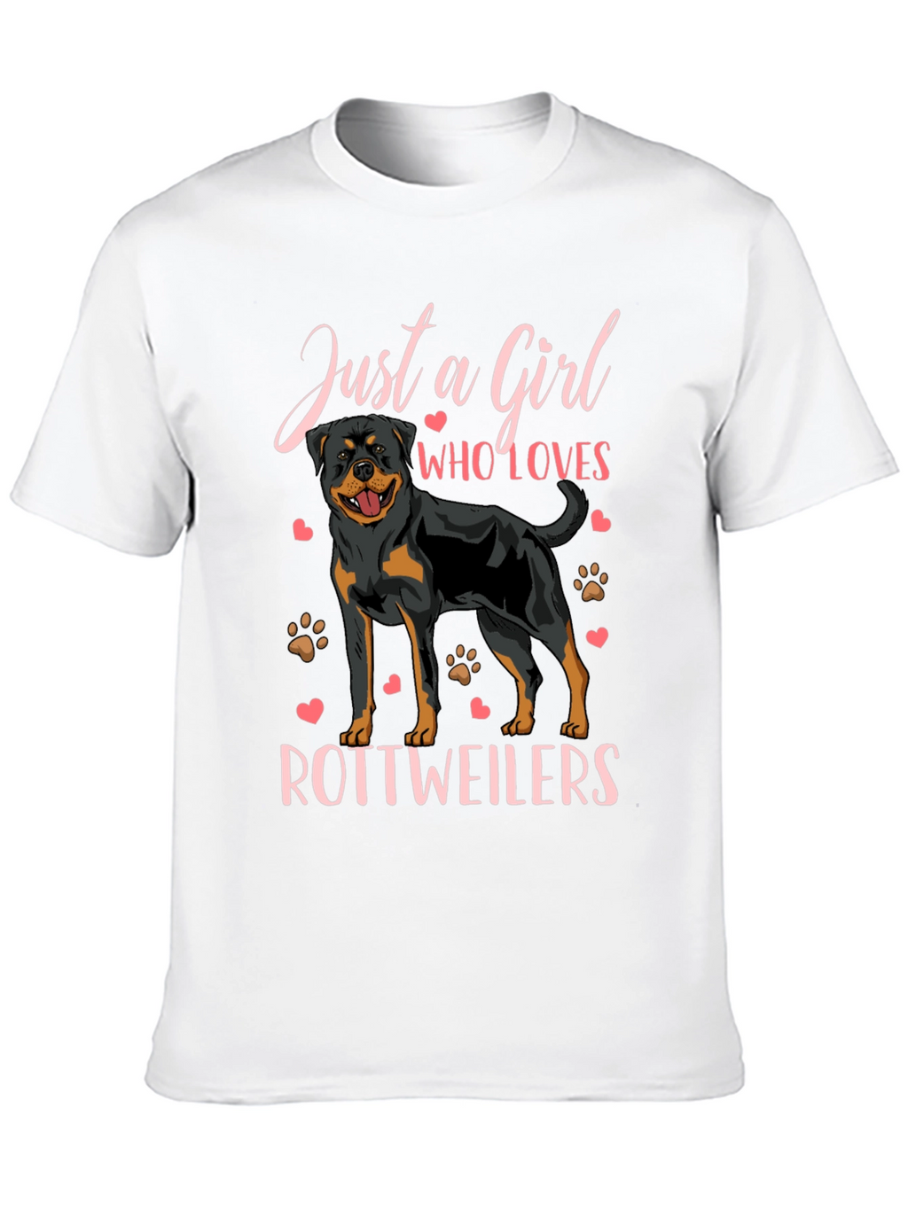 Just a Girl Who Loves Rottweilers Black T-Shirt