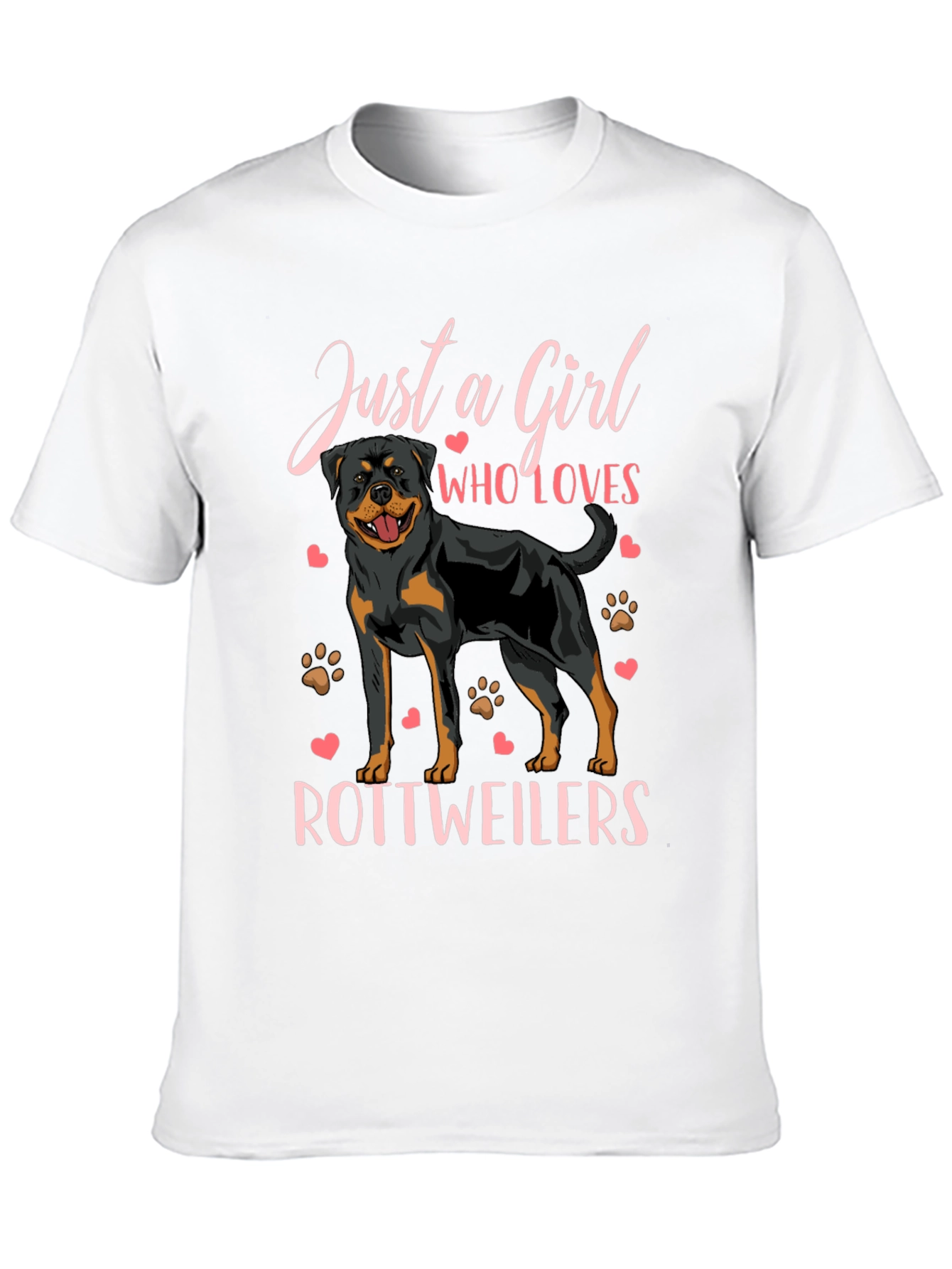 Just a Girl Who Loves Rottweilers Black T-Shirt