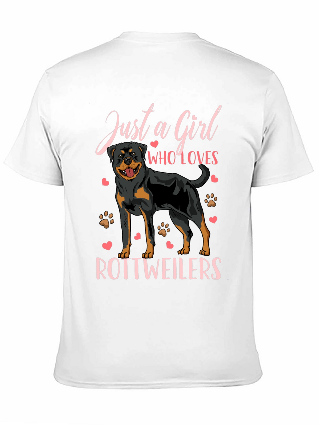 Just a Girl Who Loves Rottweilers Black T-Shirt