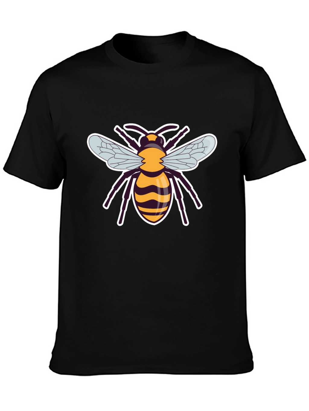 Mens Black Bee Graphic T-Shirt
