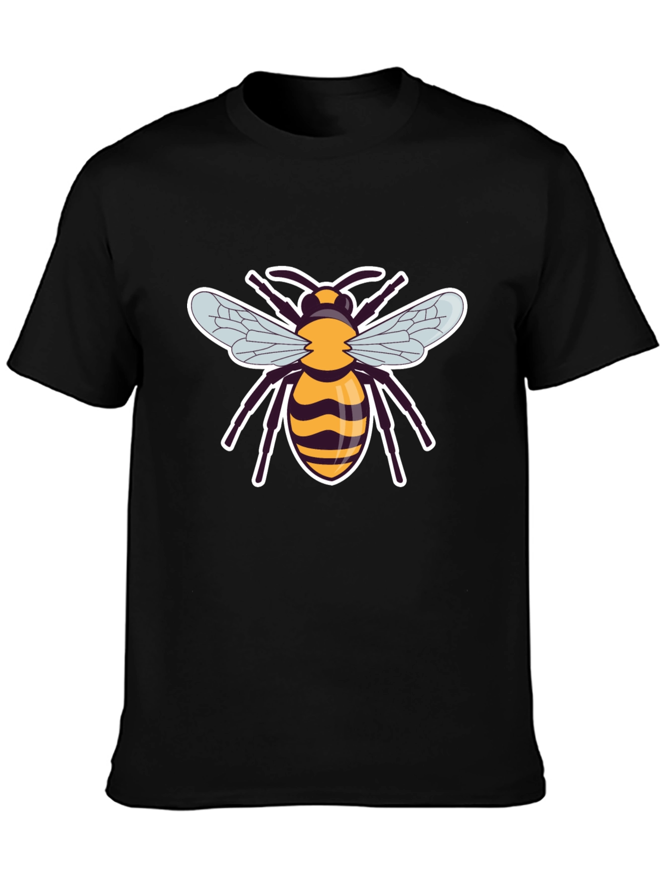 Mens Black Bee Graphic T-Shirt