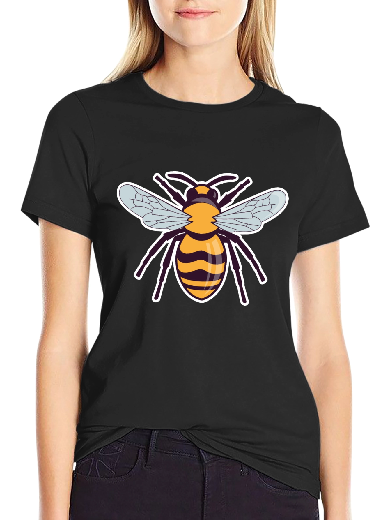 Mens Black Bee Graphic T-Shirt
