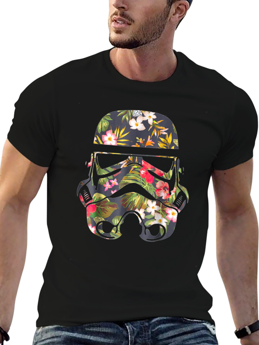 Floral Stormtrooper Helmet Graphic Tee