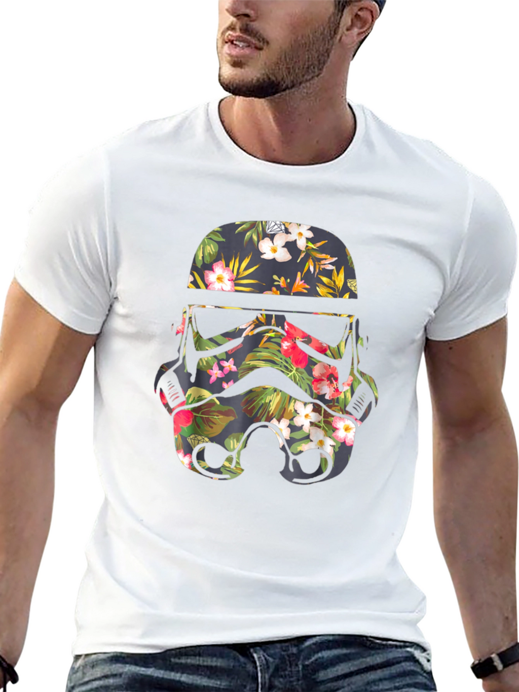 Floral Stormtrooper Helmet Graphic Tee