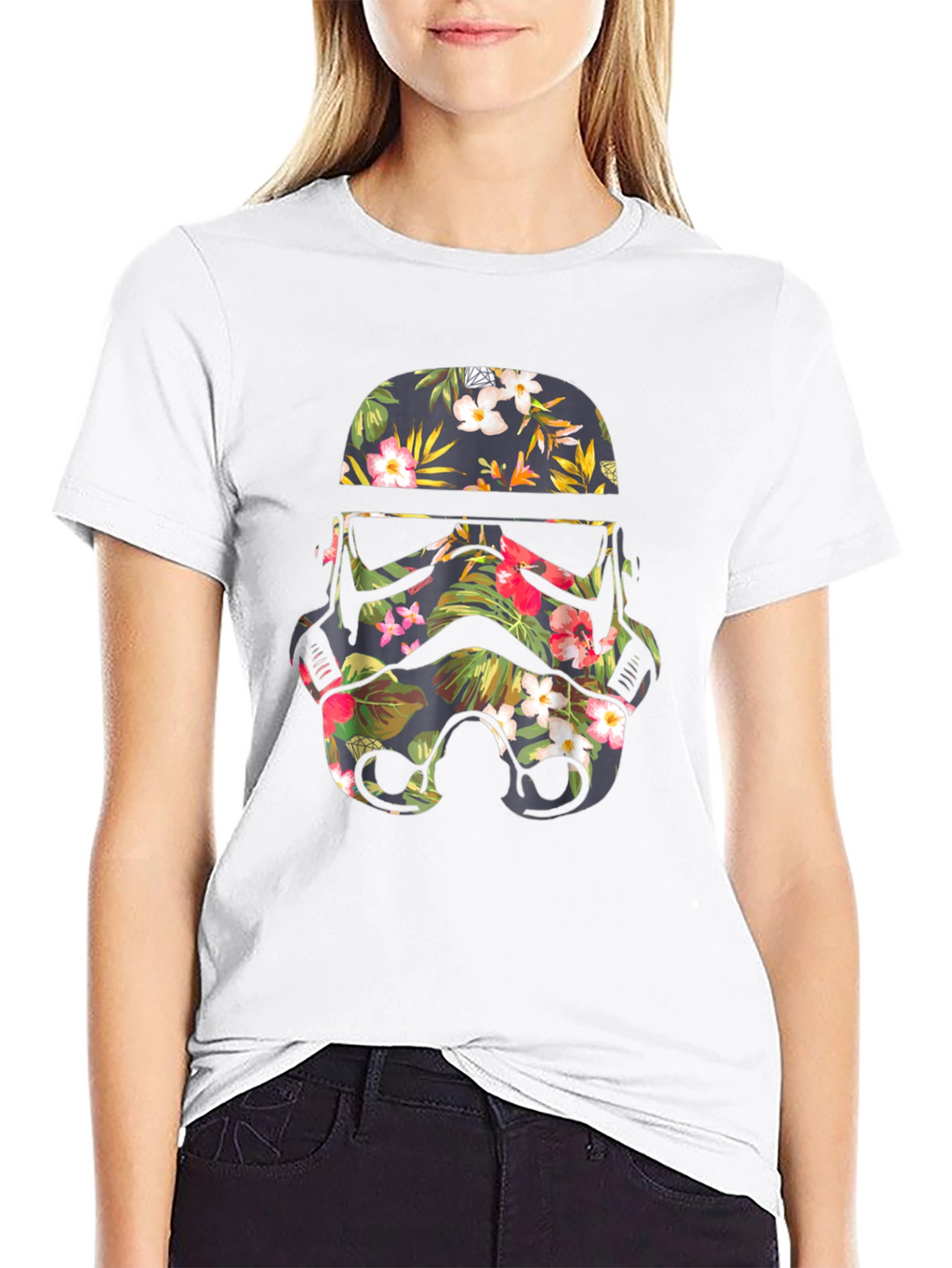 Floral Stormtrooper Helmet Graphic Tee