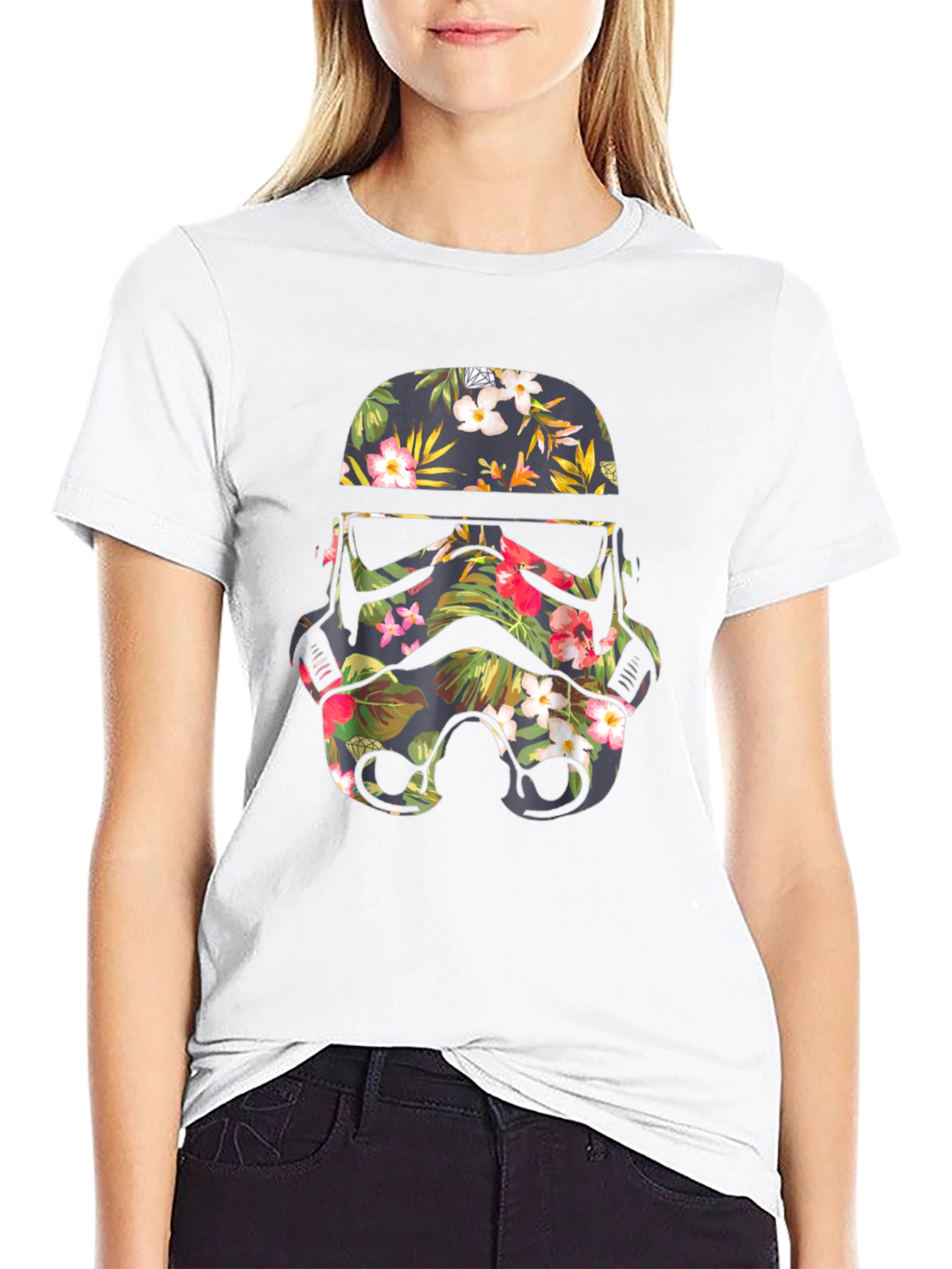 Floral Stormtrooper Helmet Graphic Tee