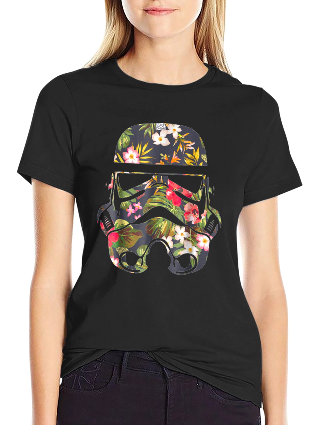 Floral Stormtrooper Helmet Graphic Tee