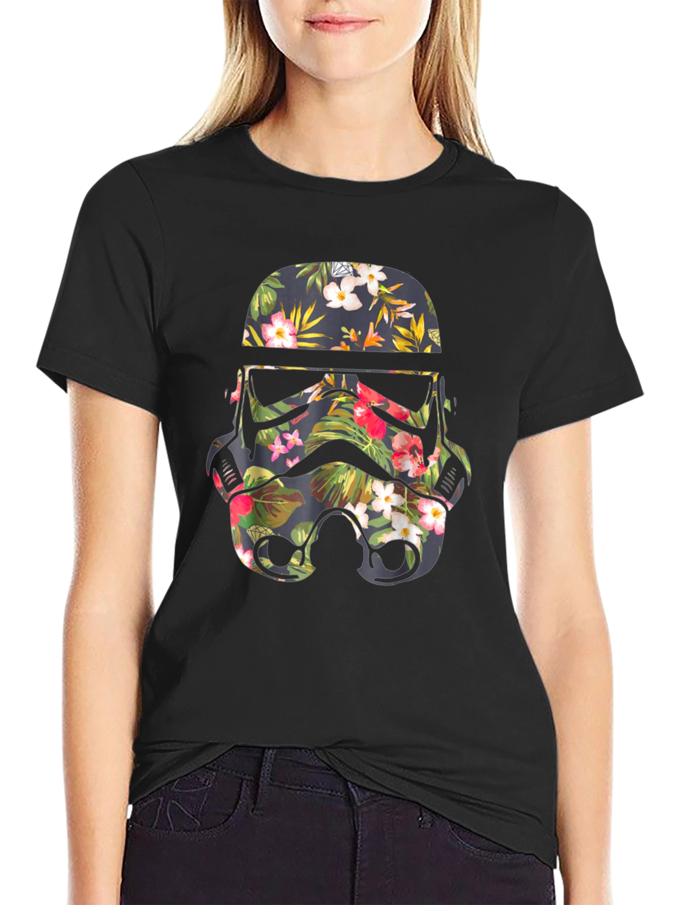 Floral Stormtrooper Helmet Graphic Tee