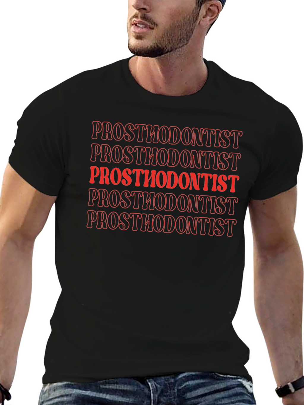 Prosthodontist Text Graphic Tee - Black