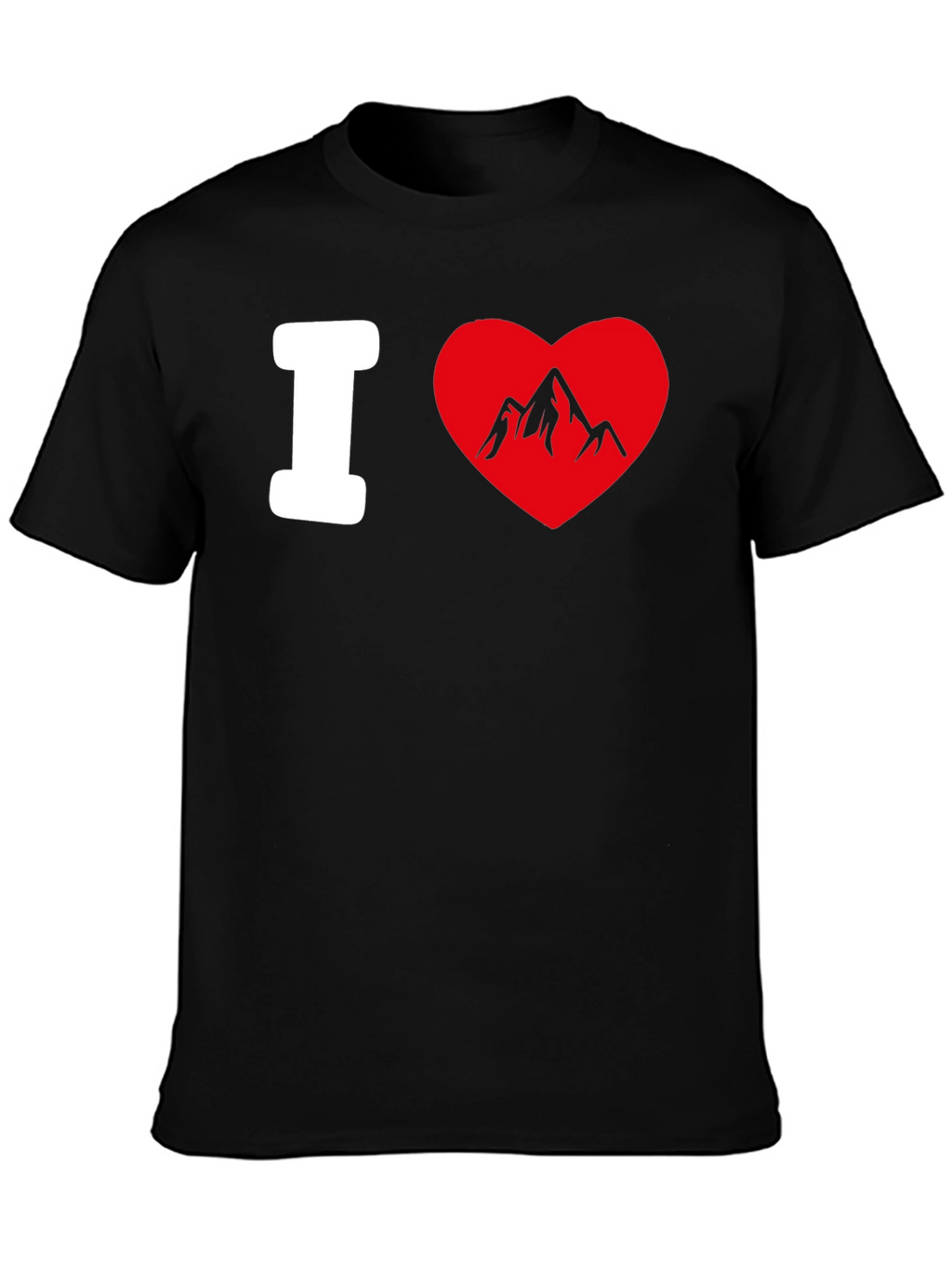 I Heart Mountains Black Graphic T-Shirt