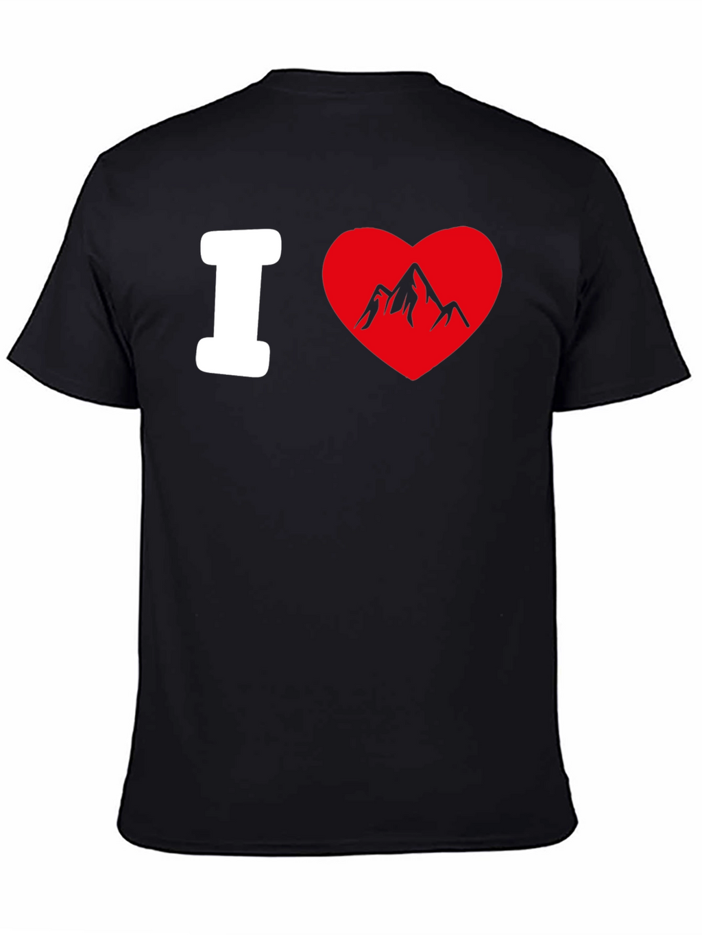 I Heart Mountains Black Graphic T-Shirt