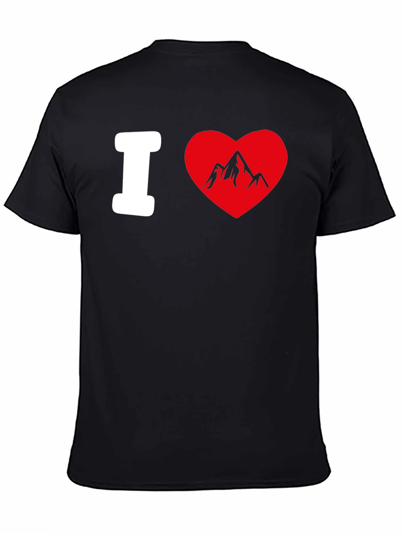 I Heart Mountains Black Graphic T-Shirt