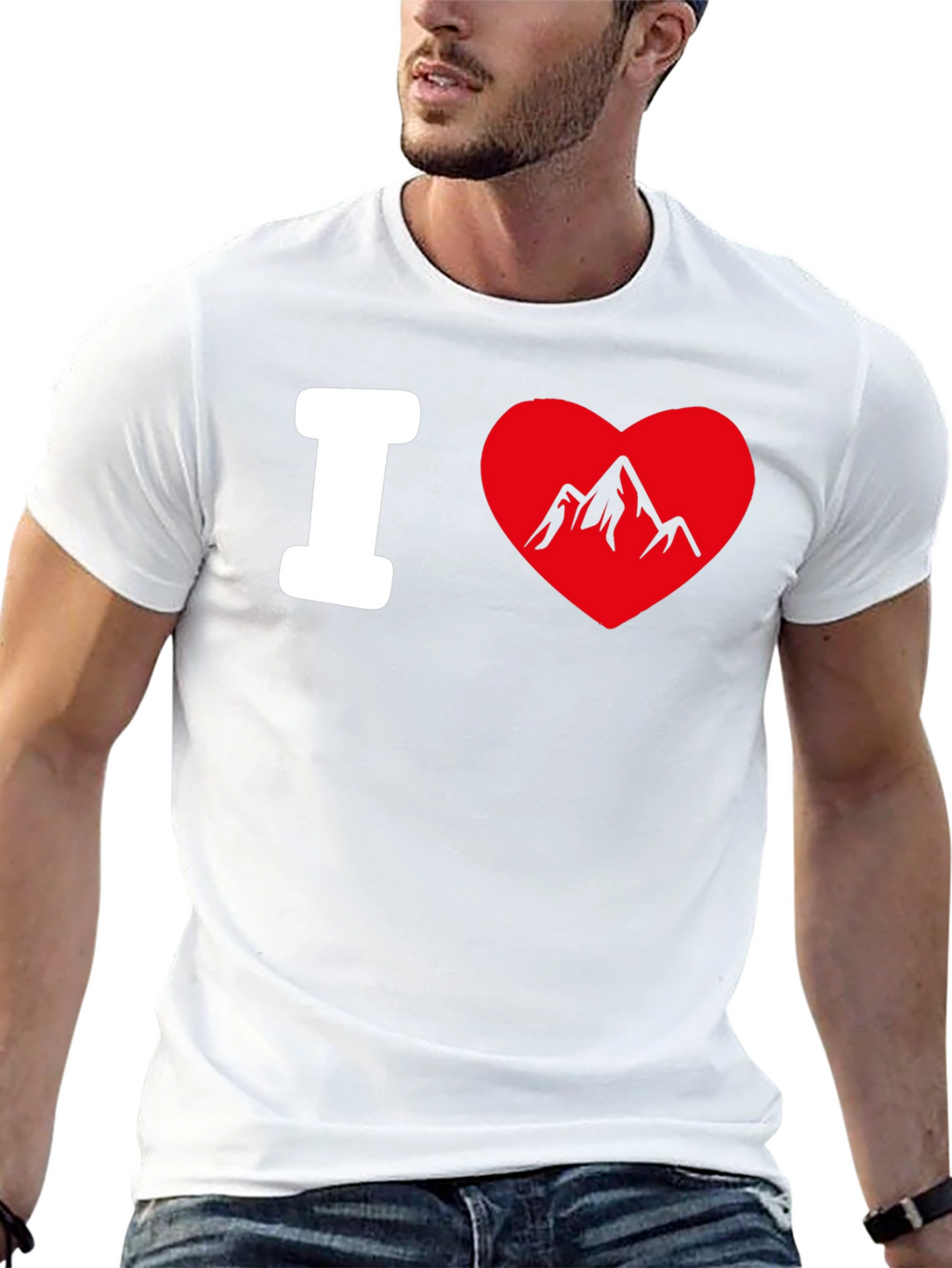 I Heart Mountains Black Graphic T-Shirt