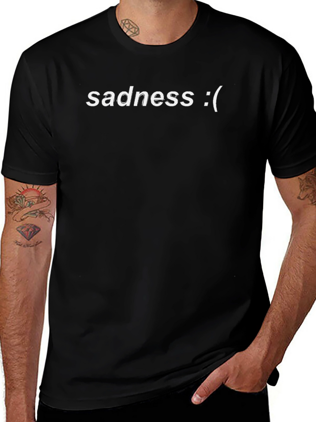 Sadness Graphic Tee - Black Unisex T-Shirt