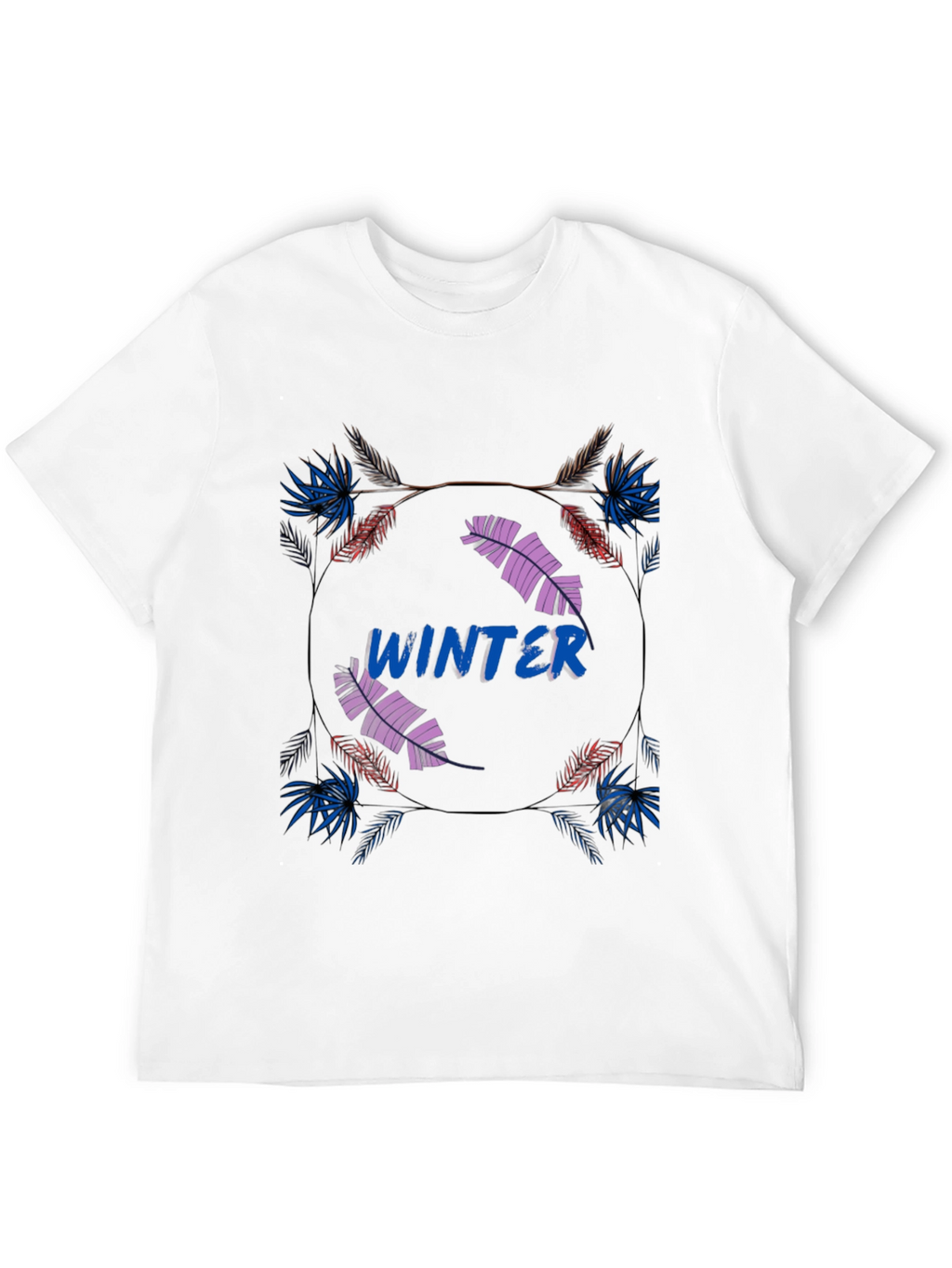 Winter Graphic Print Mens Black T-Shirt
