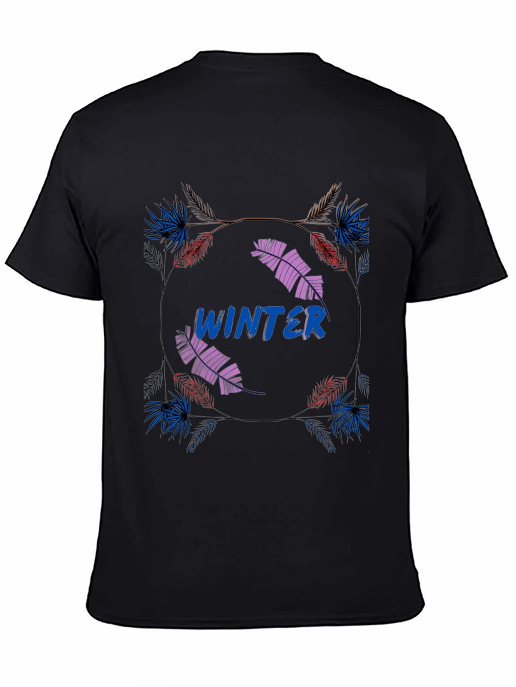 Winter Graphic Print Mens Black T-Shirt