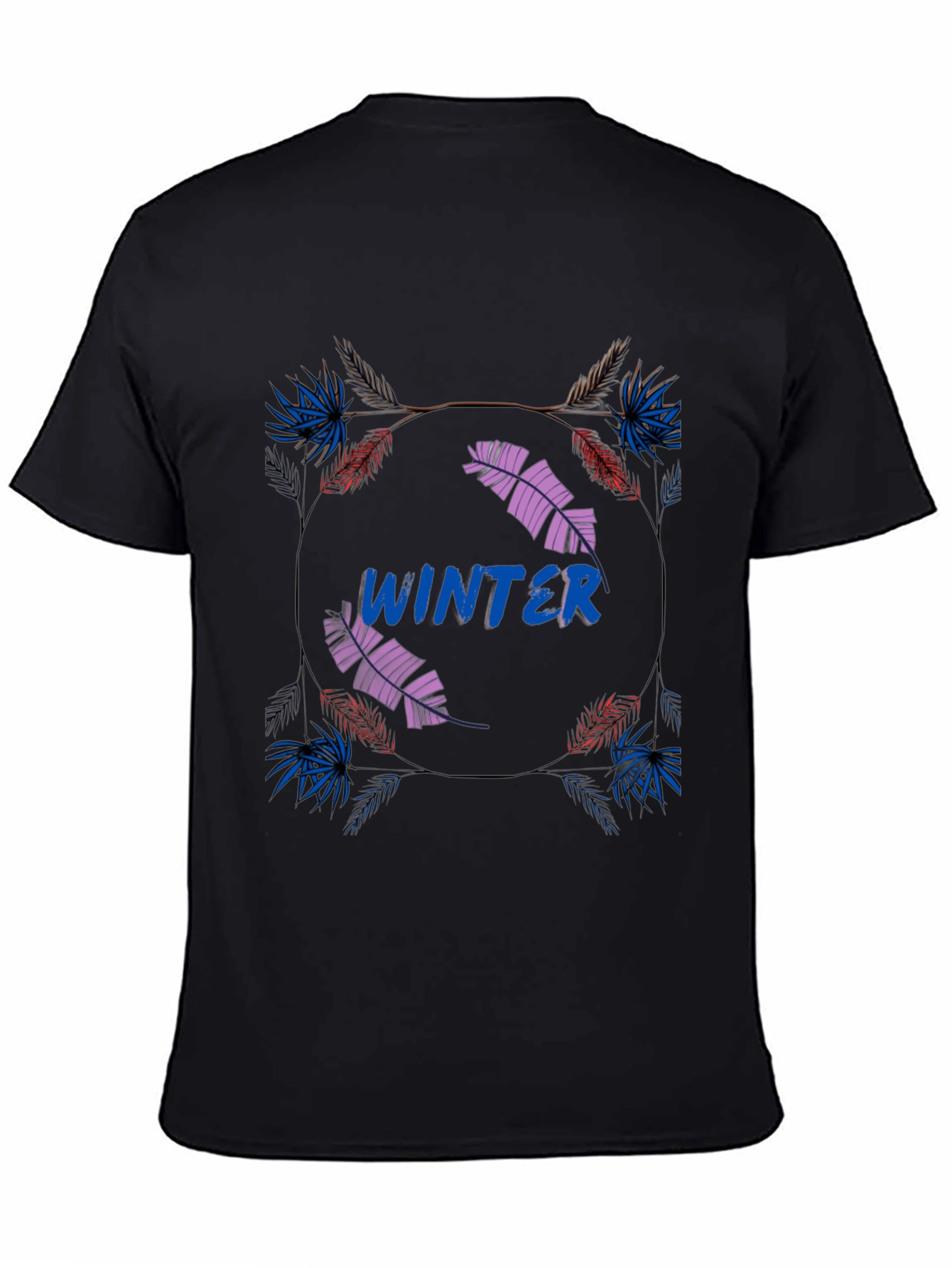 Winter Graphic Print Mens Black T-Shirt