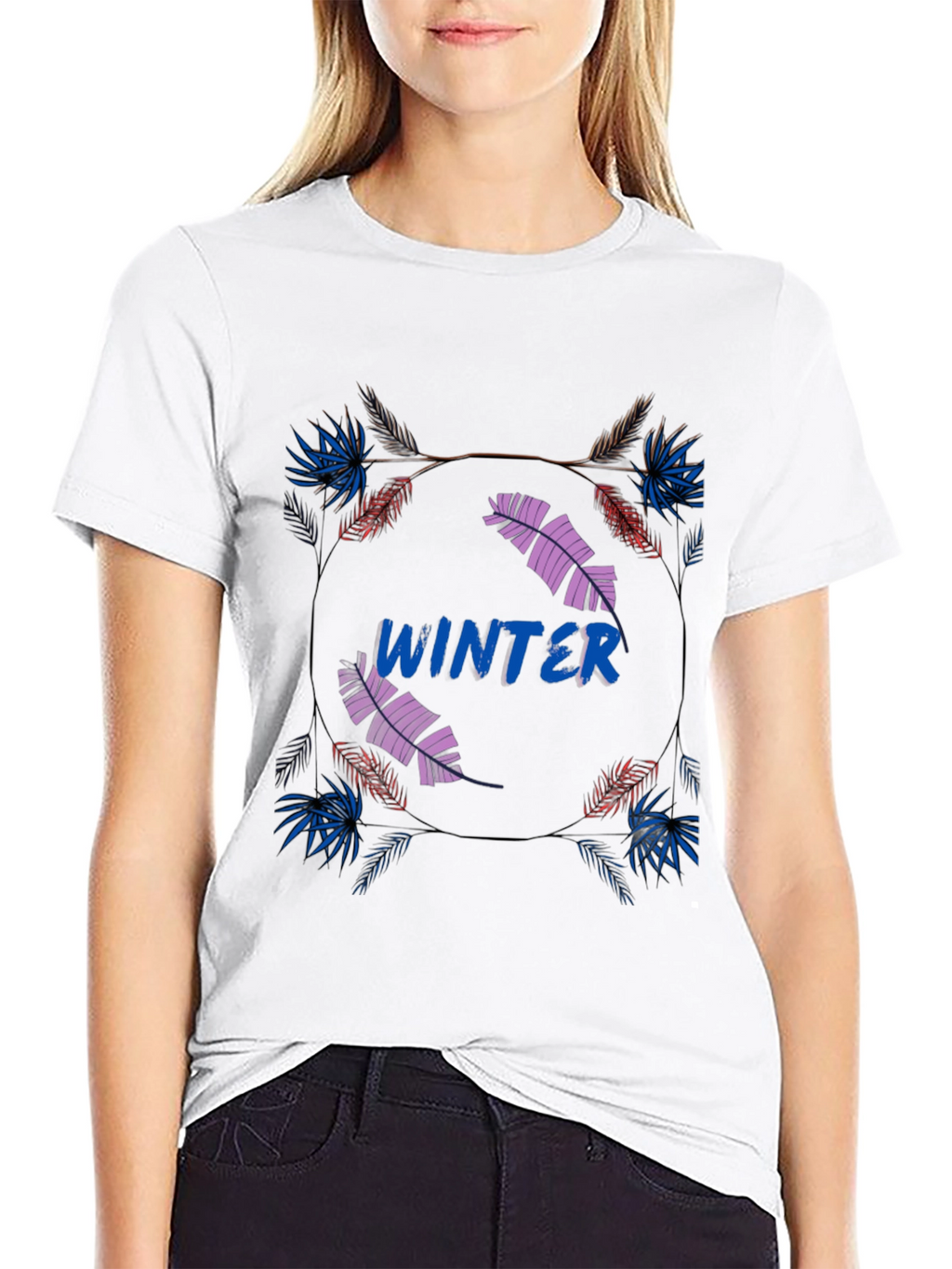 Winter Graphic Print Mens Black T-Shirt