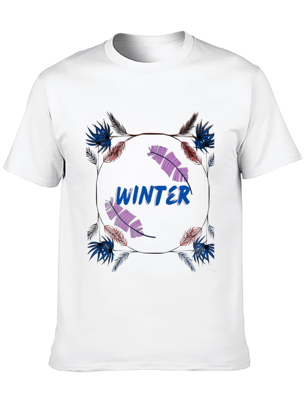 Winter Graphic Print Mens Black T-Shirt