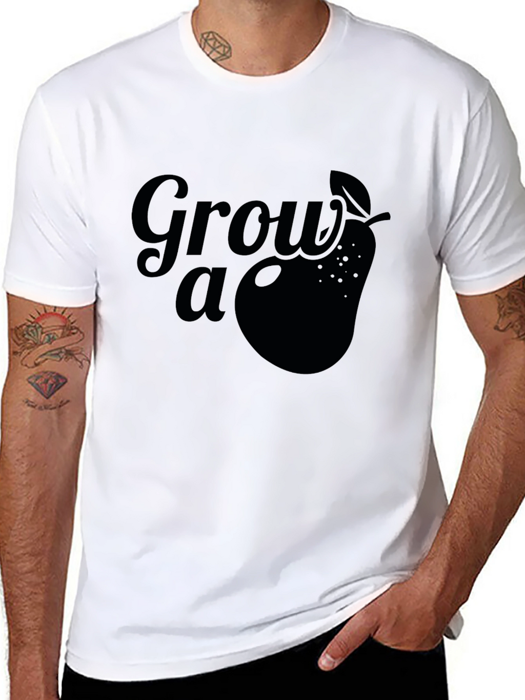Grow a Pear Graphic Tee - Black Cotton T-Shirt