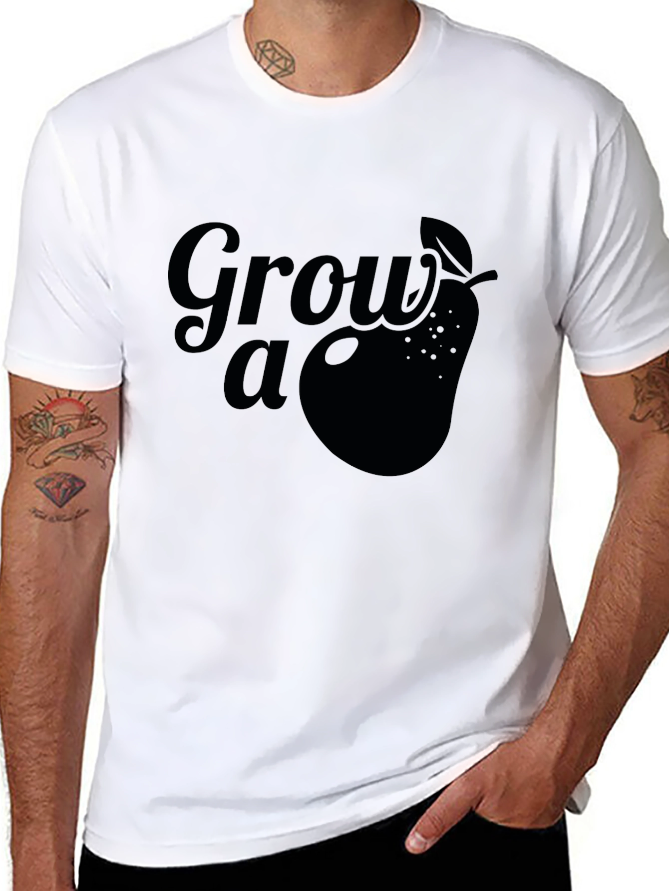 Grow a Pear Graphic Tee - Black Cotton T-Shirt