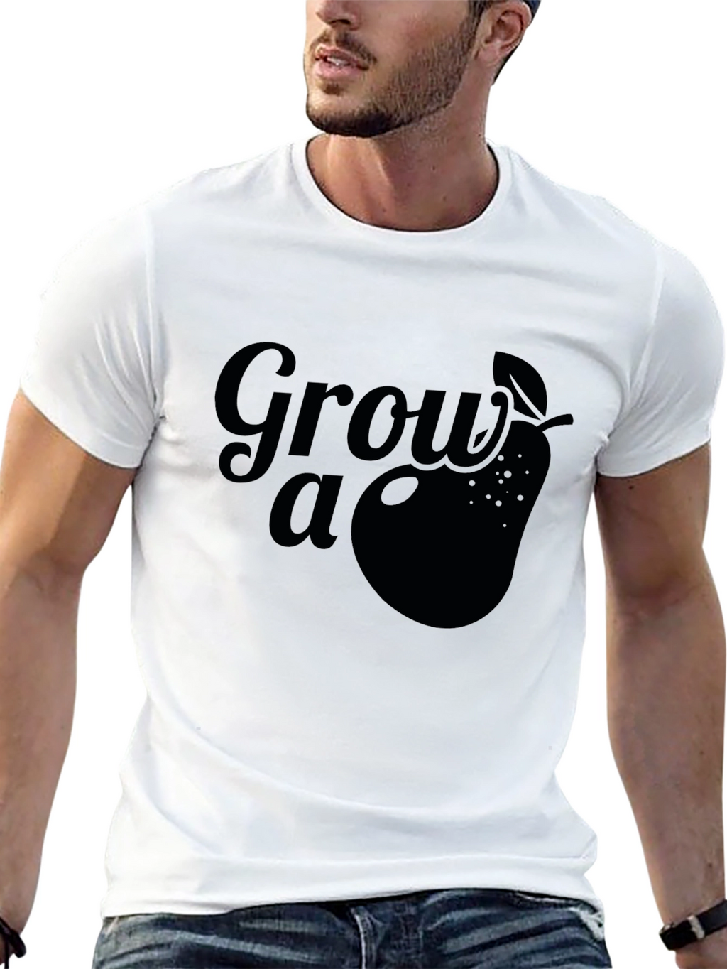 Grow a Pear Graphic Tee - Black Cotton T-Shirt