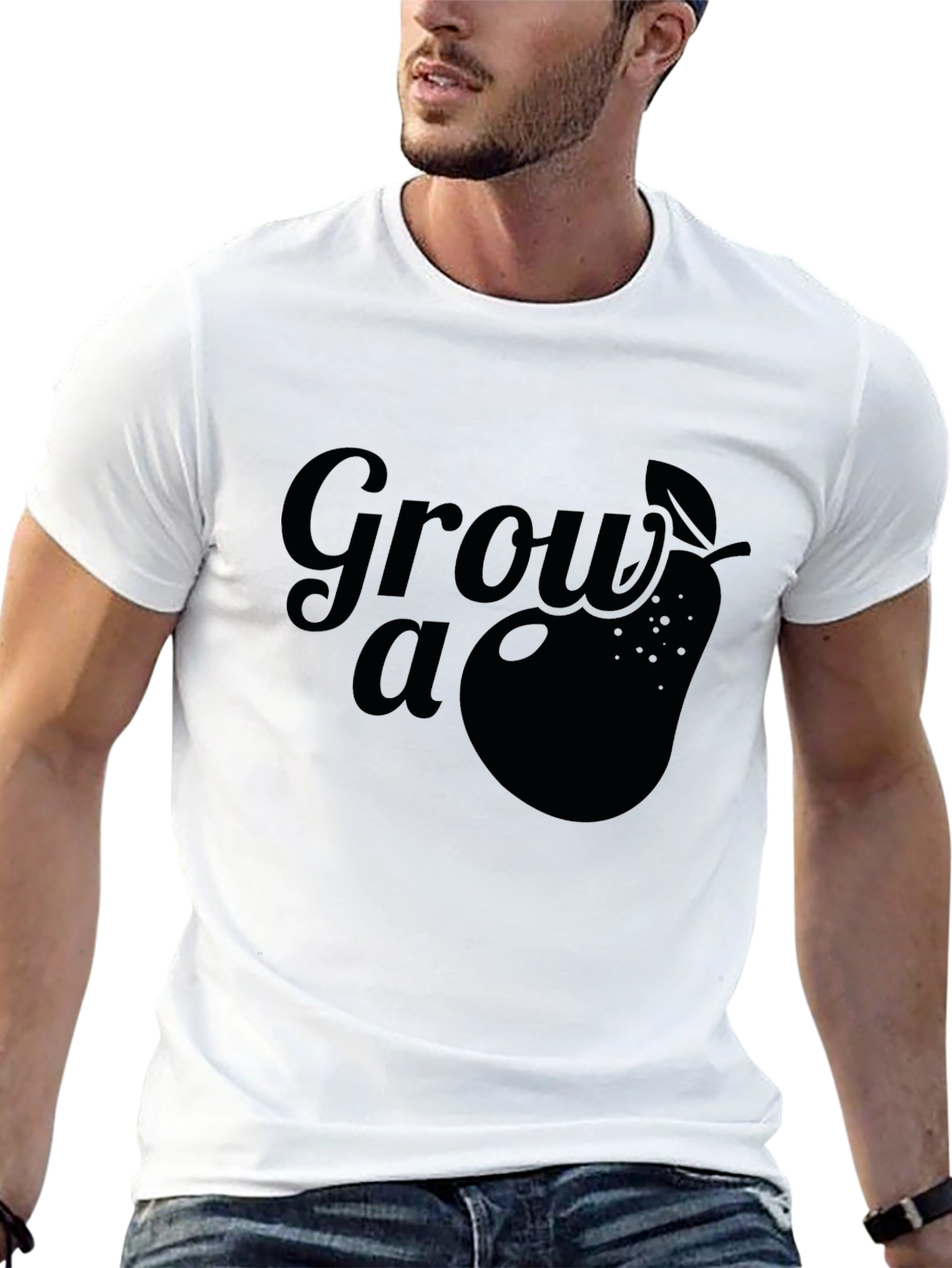 Grow a Pear Graphic Tee - Black Cotton T-Shirt