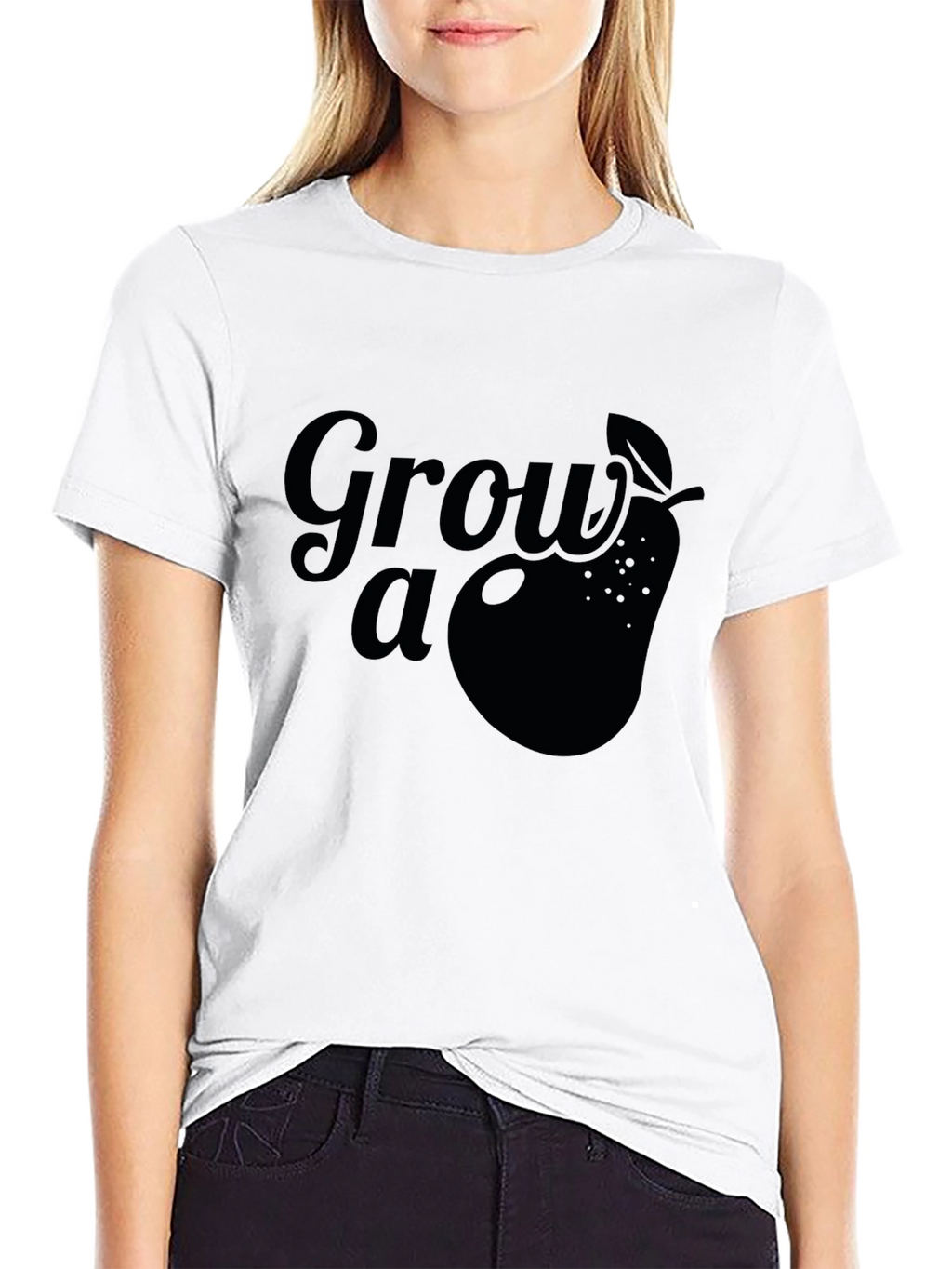 Grow a Pear Graphic Tee - Black Cotton T-Shirt