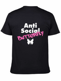 Anti Social Butterfly Graphic T-Shirt
