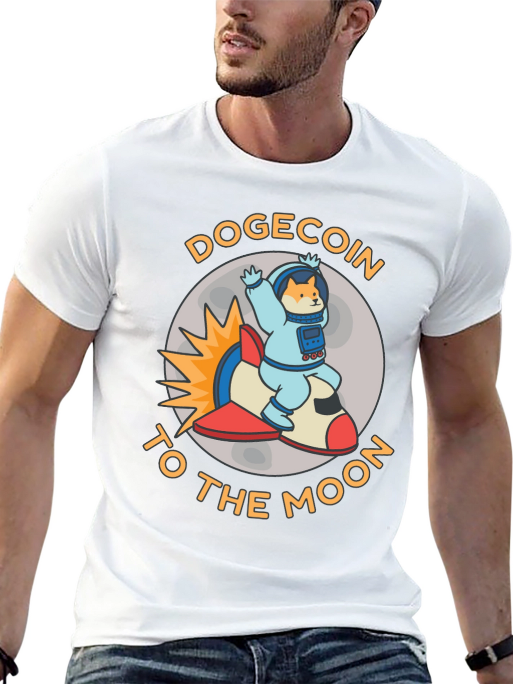 Dogecoin to the Moon Graphic T-Shirt