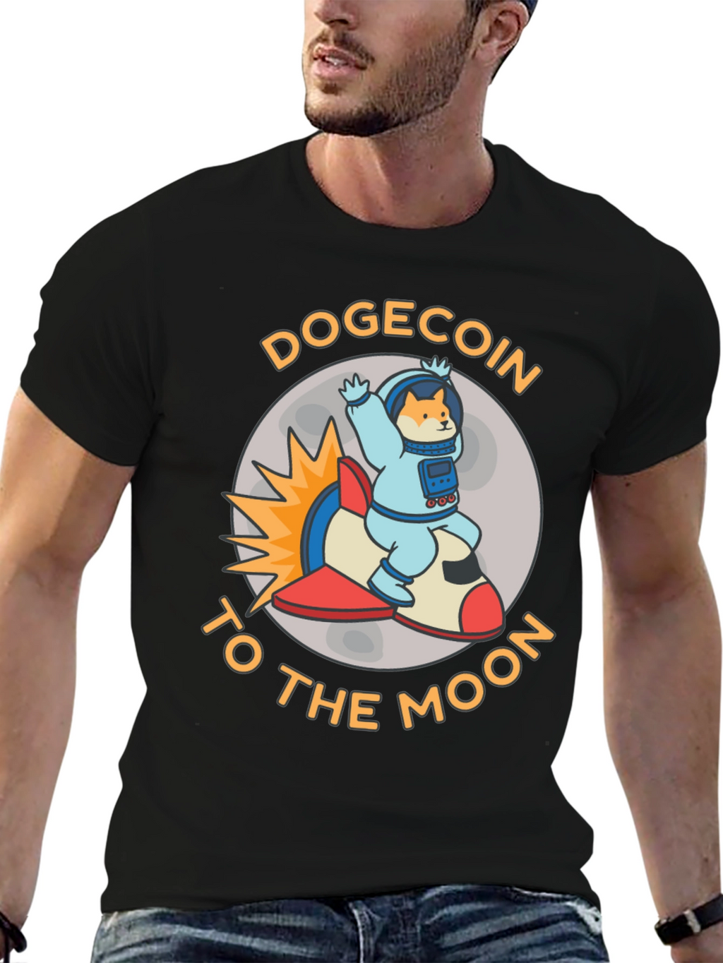 Dogecoin to the Moon Graphic T-Shirt