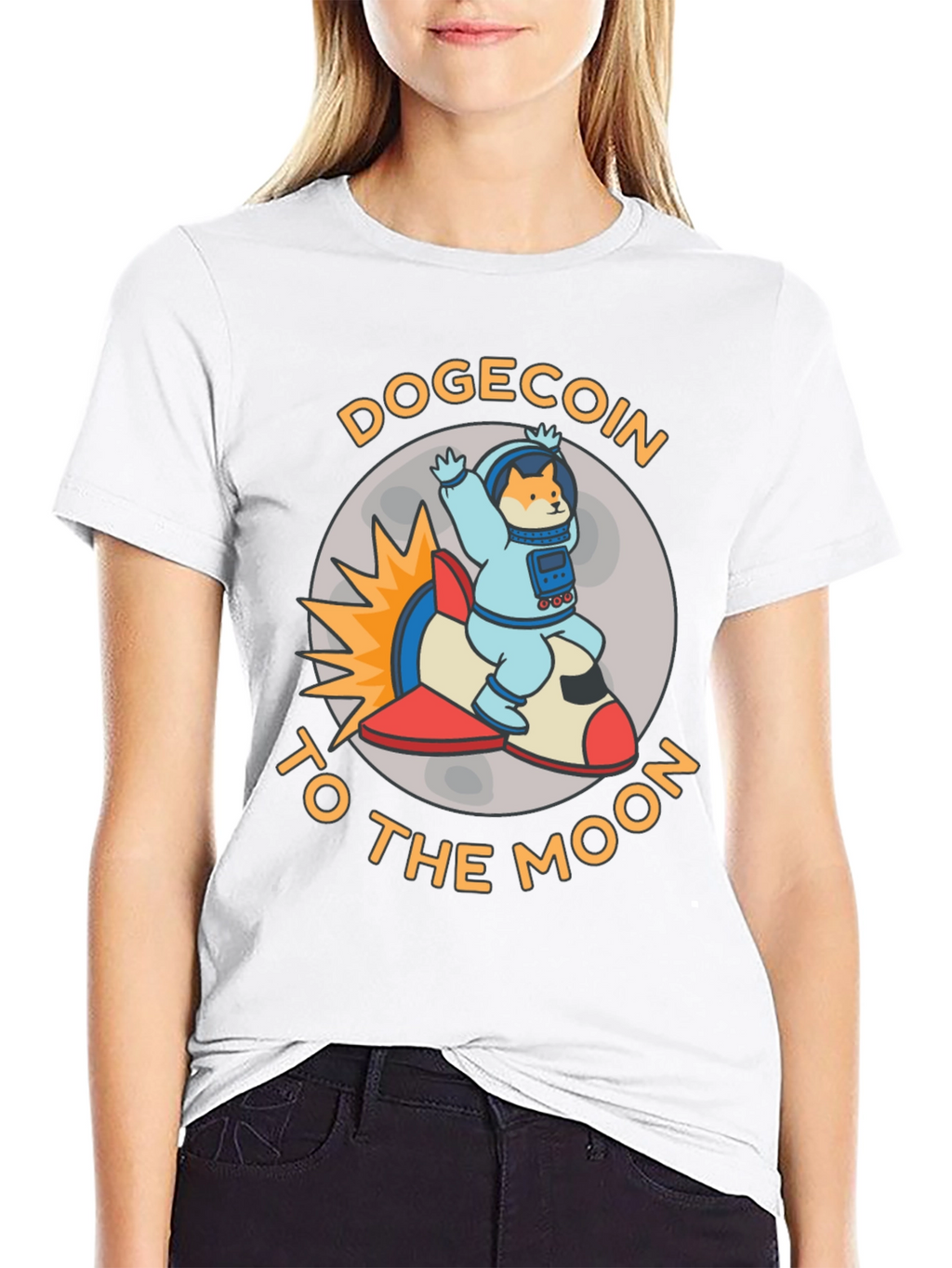Dogecoin to the Moon Graphic T-Shirt